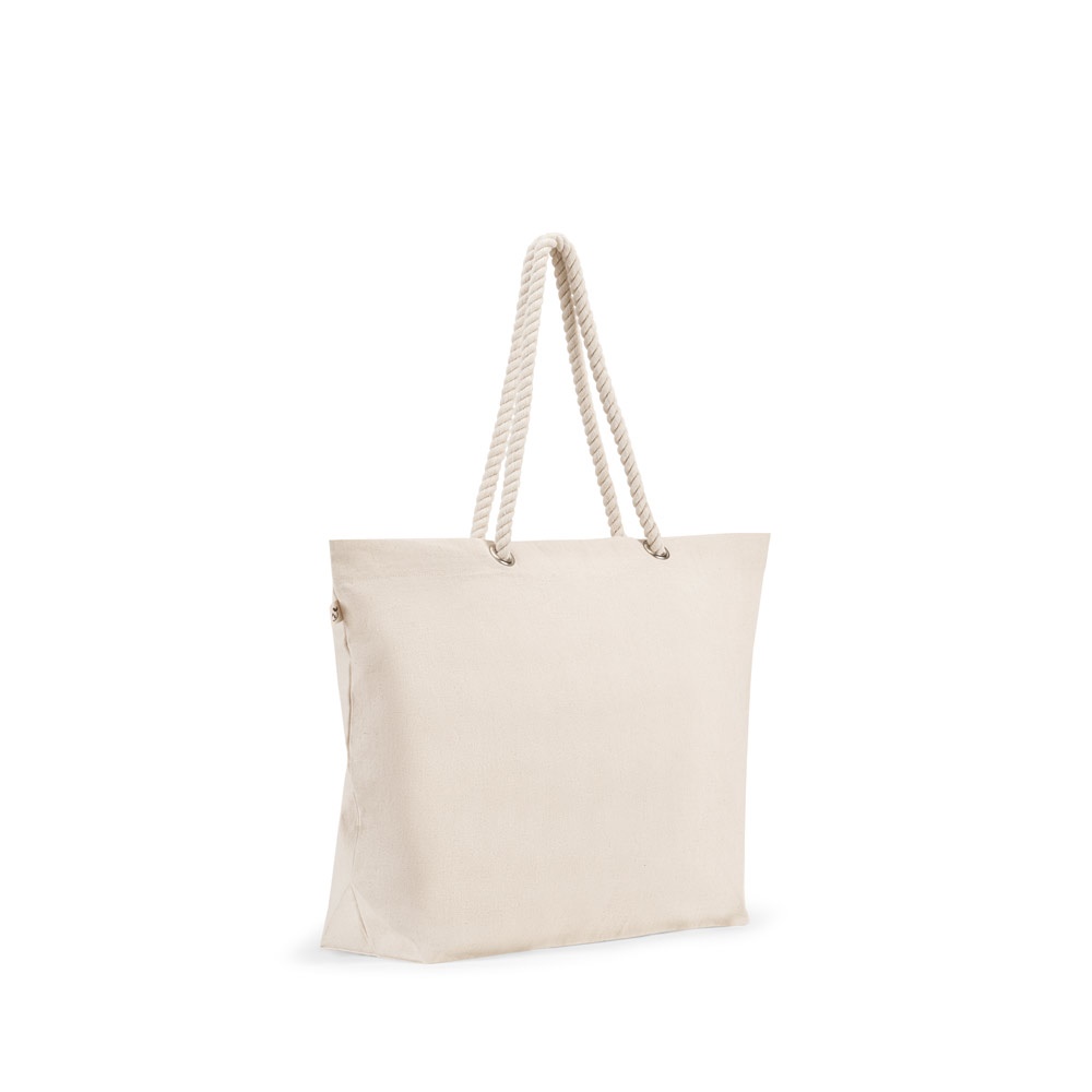 ATHENS. Beach bag in recycled cotton (70%) and recycled polyester (30%) (220 g/m²)