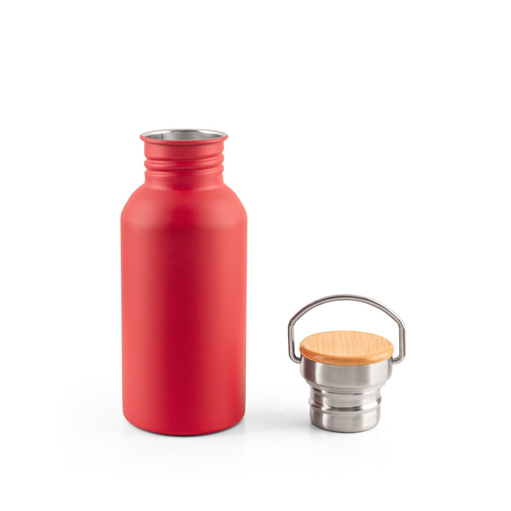 EWING. Botella de acero inoxidable de pared simple (90% reciclada)