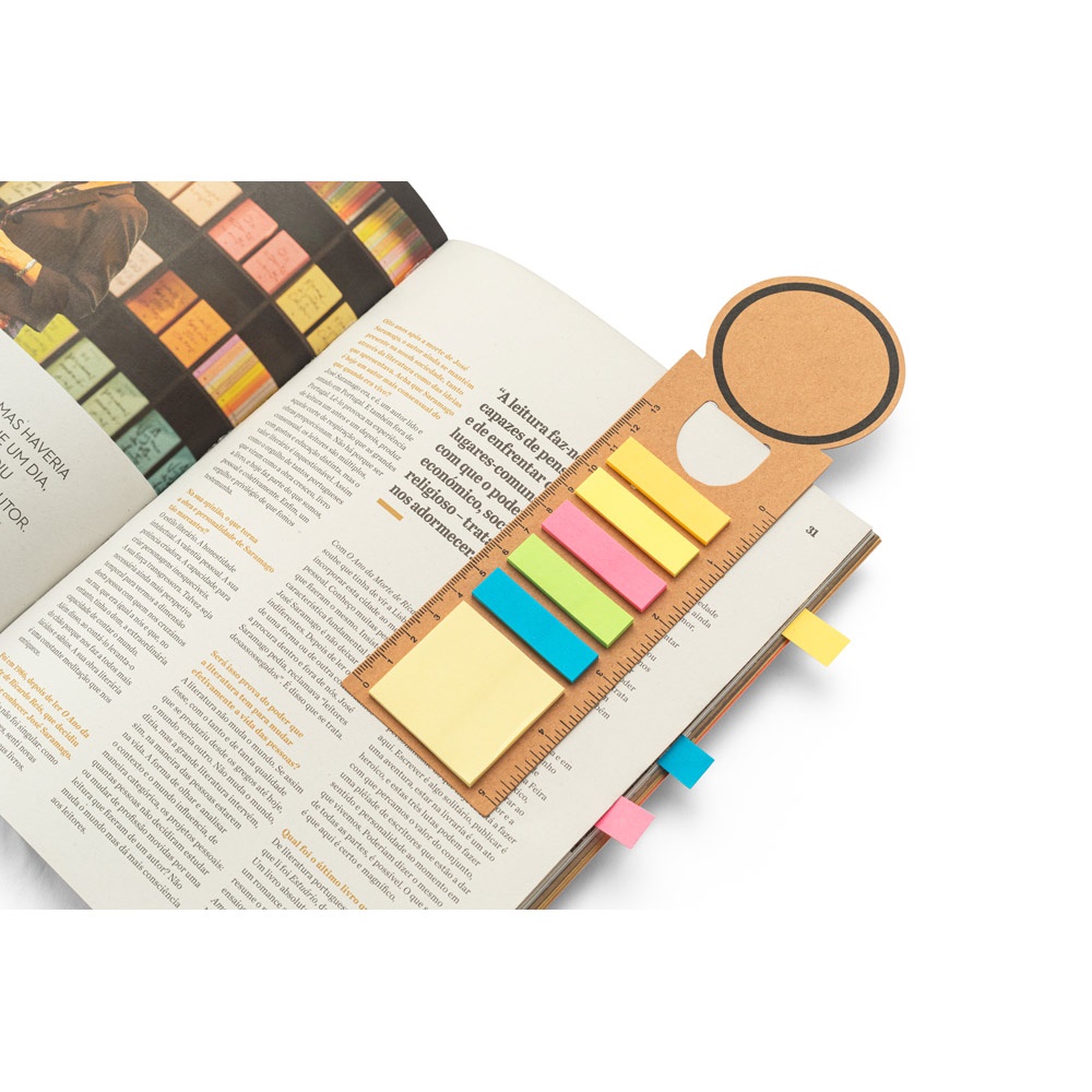 SAWYER. Set de oficina 3 en 1, elaborado con papel 100% reciclado, con tapa redonda e impresión negra por todo su perímetro