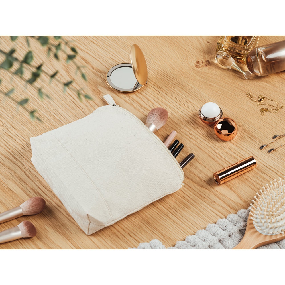 KAYLA. Espejo redondo de aluminio de doble cara con cierre magnético