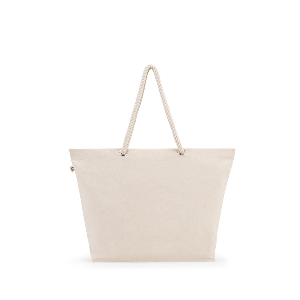 ATHENS. Beach bag in recycled cotton (70%) and recycled polyester (30%) (220 g/m²)