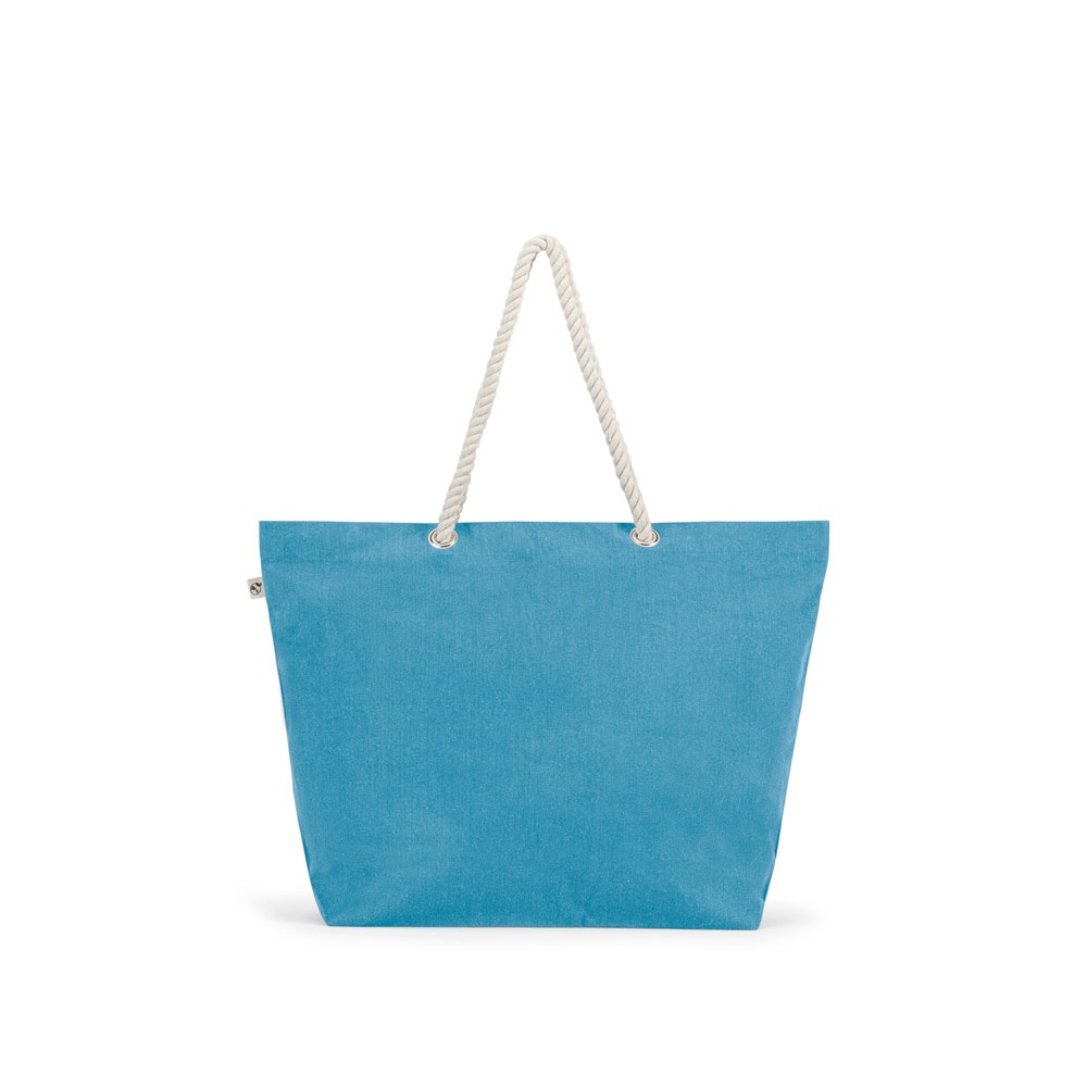 ATHENS. Beach bag in recycled cotton (70%) and recycled polyester (30%) (220 g/m²)