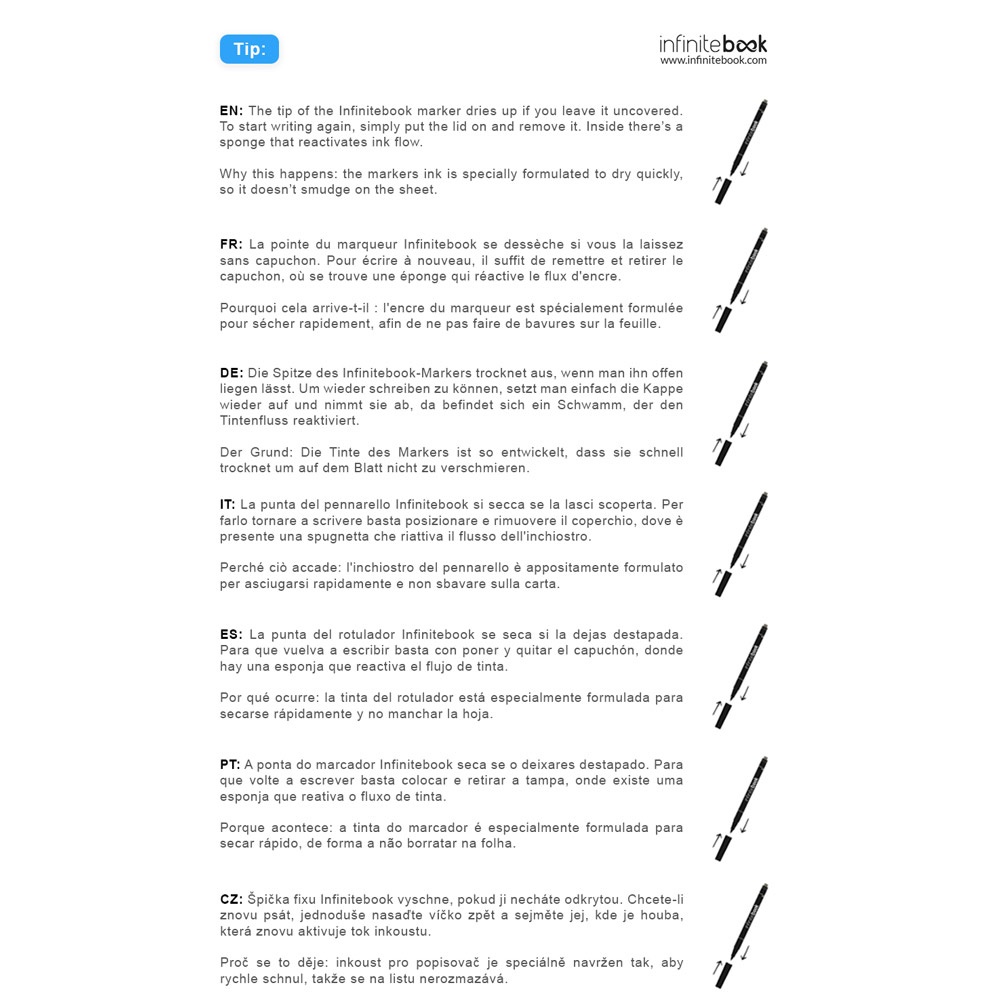 STARTER KIT INFINITEBOOK. Infinitebook" kit with hardcover, 1 cleaning kit, 1 marker and 1 ballpoint holder