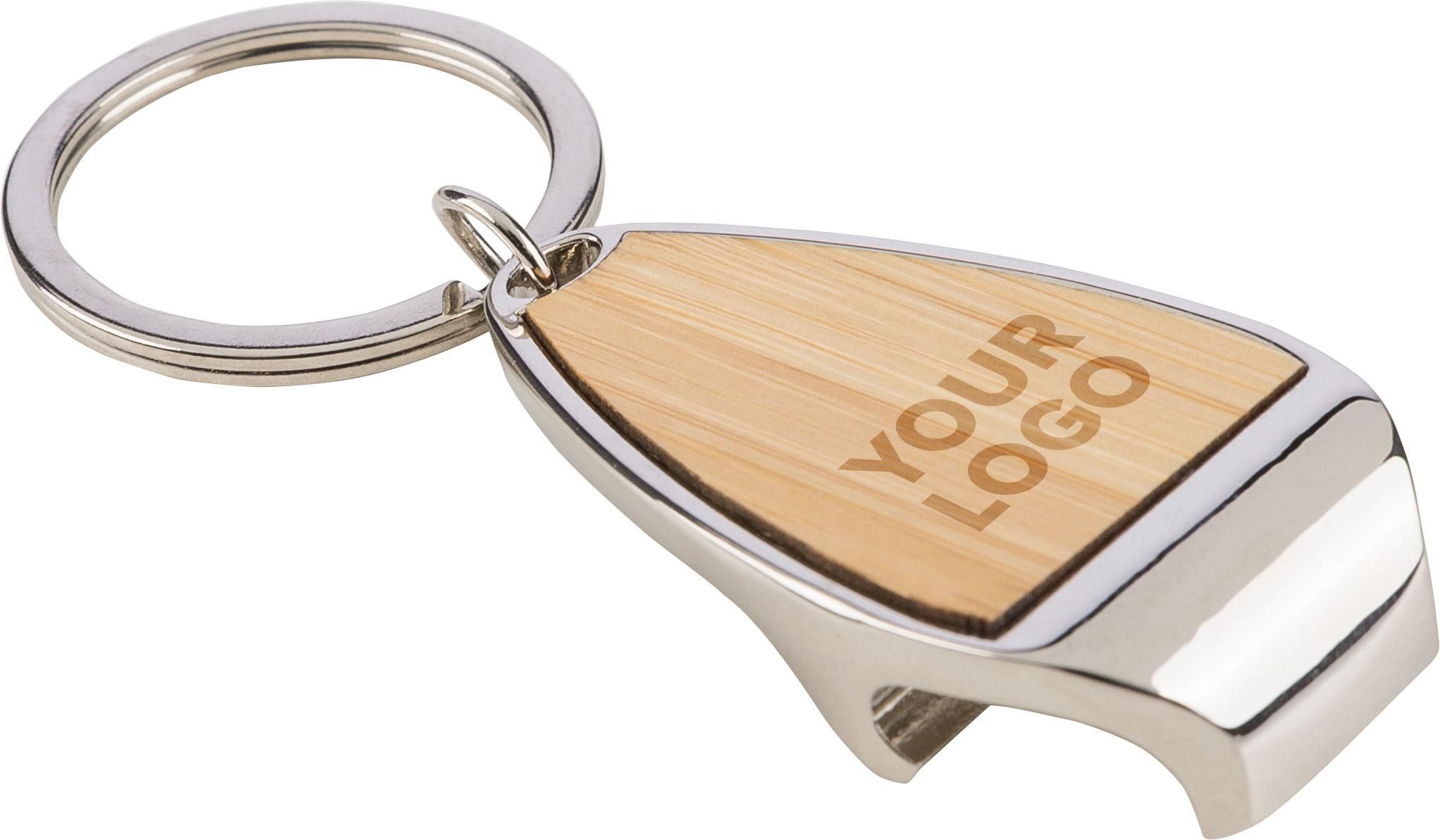 Llavero y abrebotellas de aleación de zinc Aria