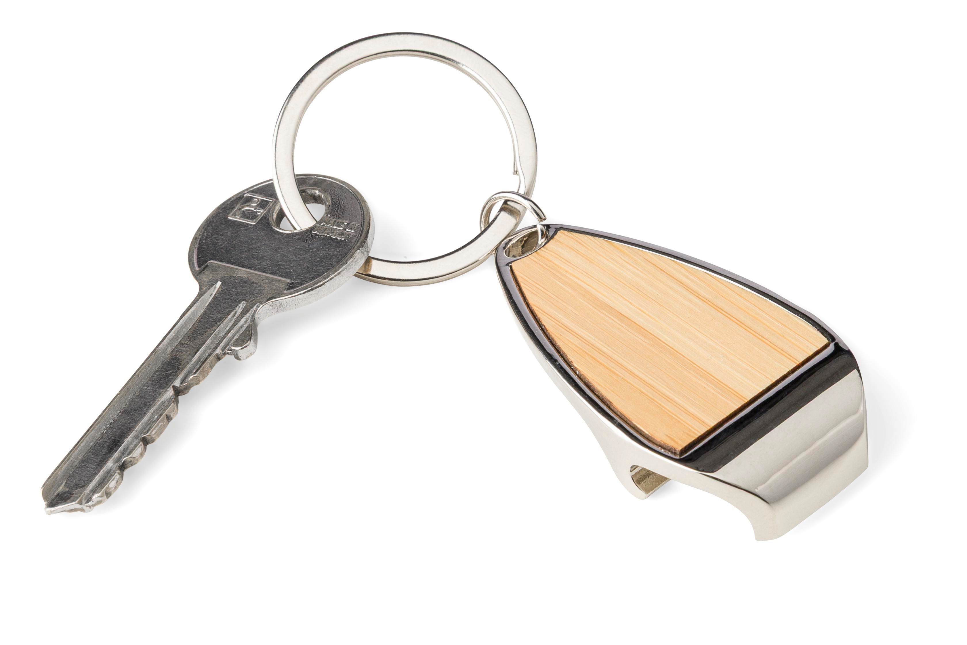 Llavero y abrebotellas de aleación de zinc Aria