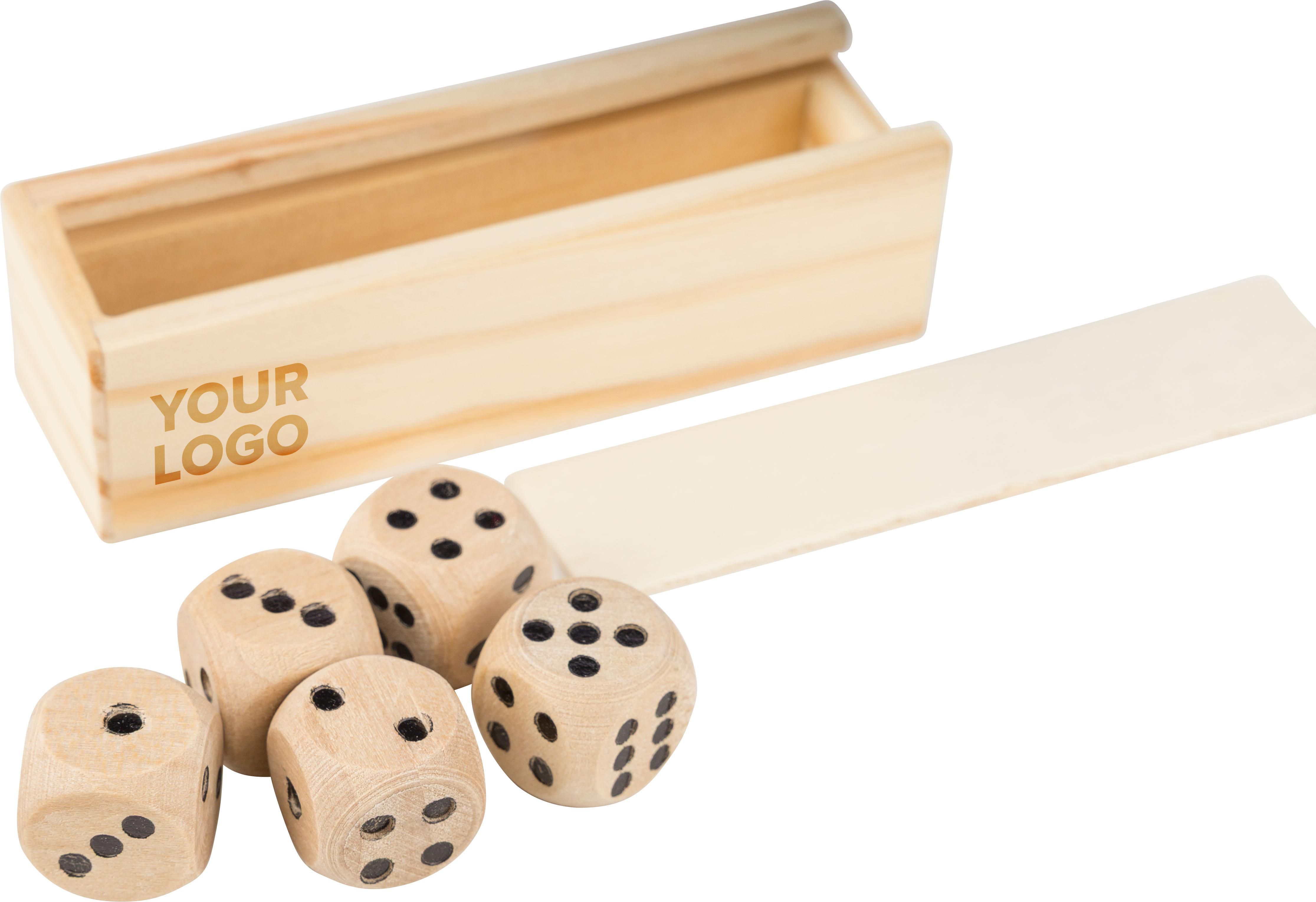 Juego de dados de madera de haya Celine
