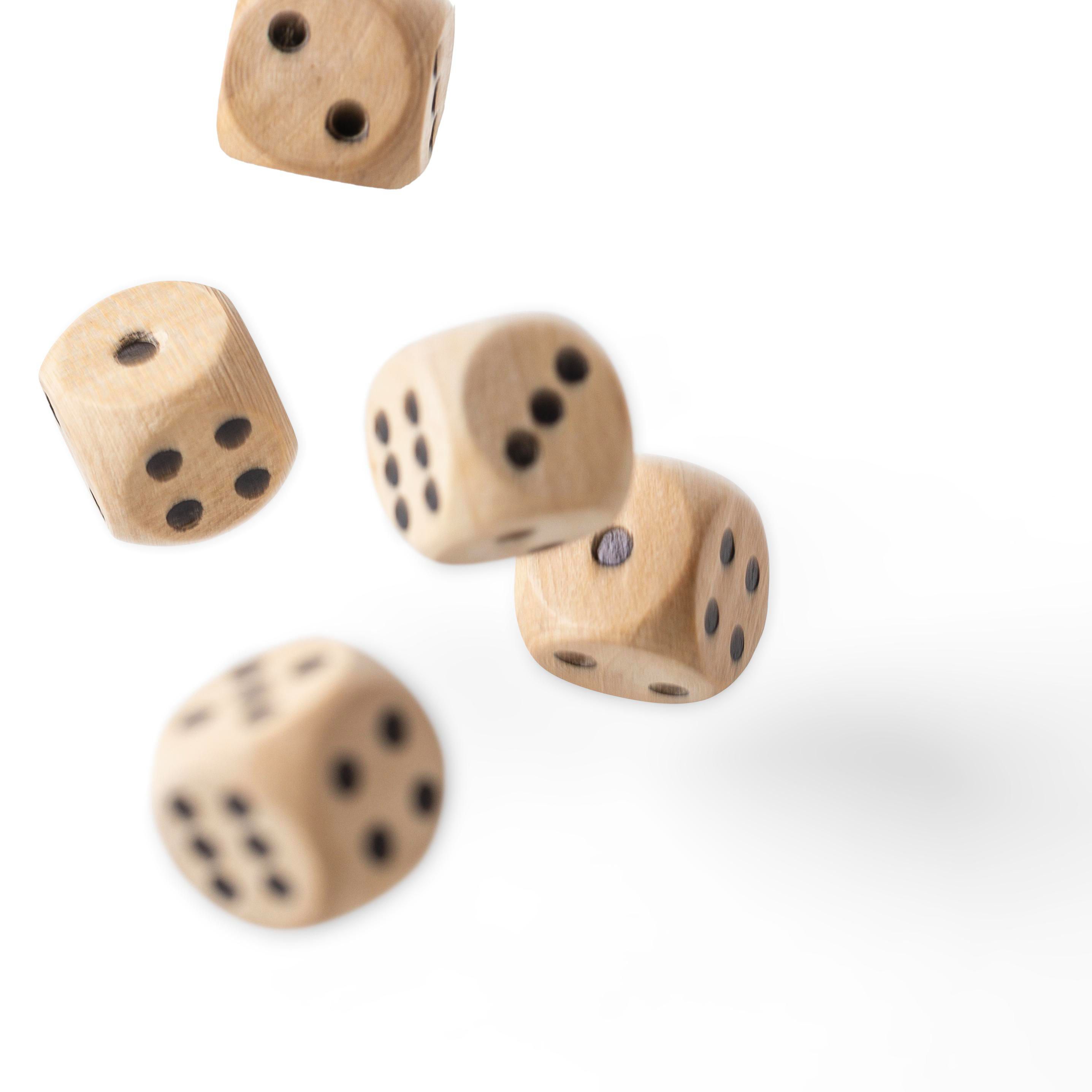 Juego de dados de madera de haya Celine