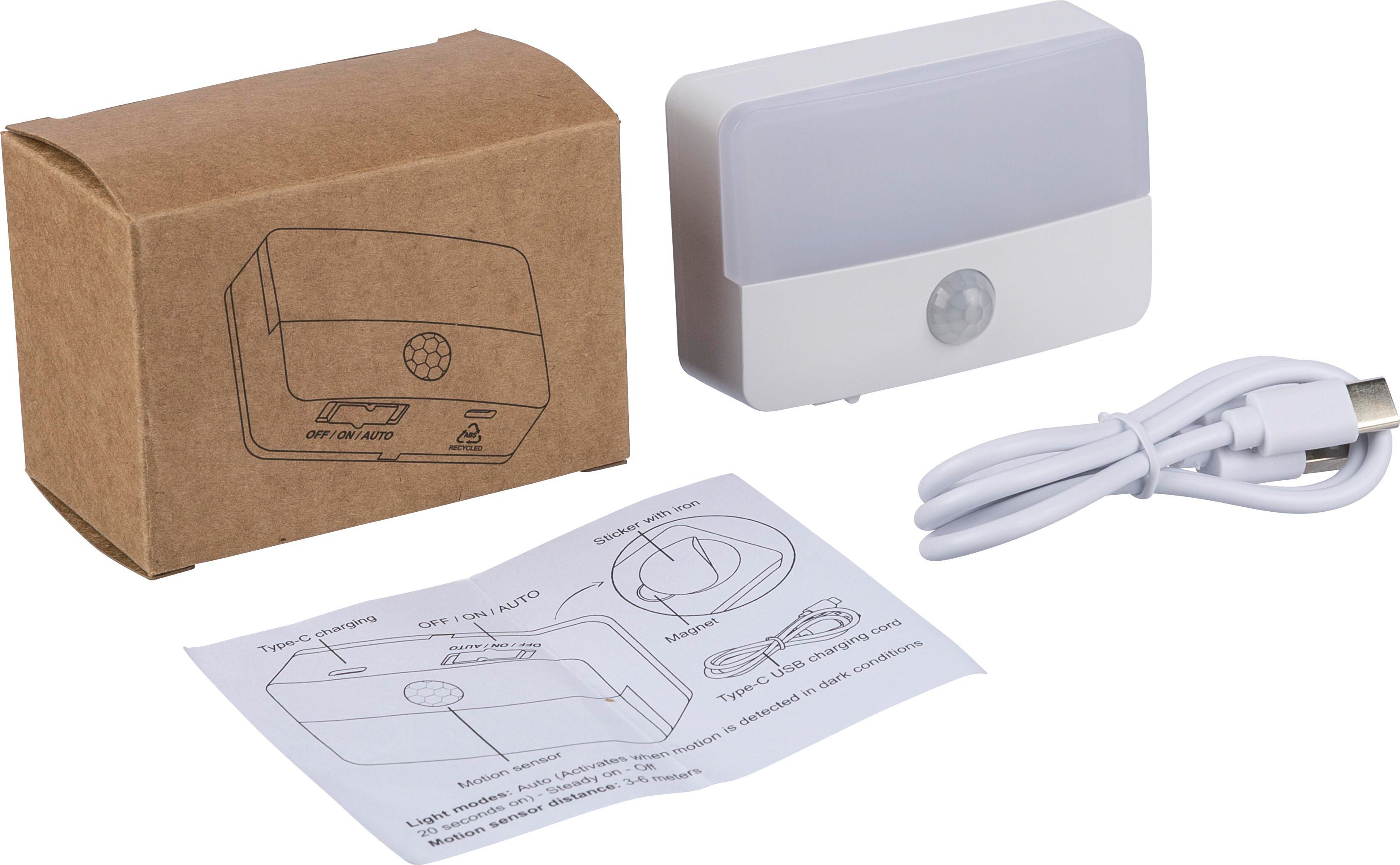 Luz recargable con sensor de ABS reciclado Ari