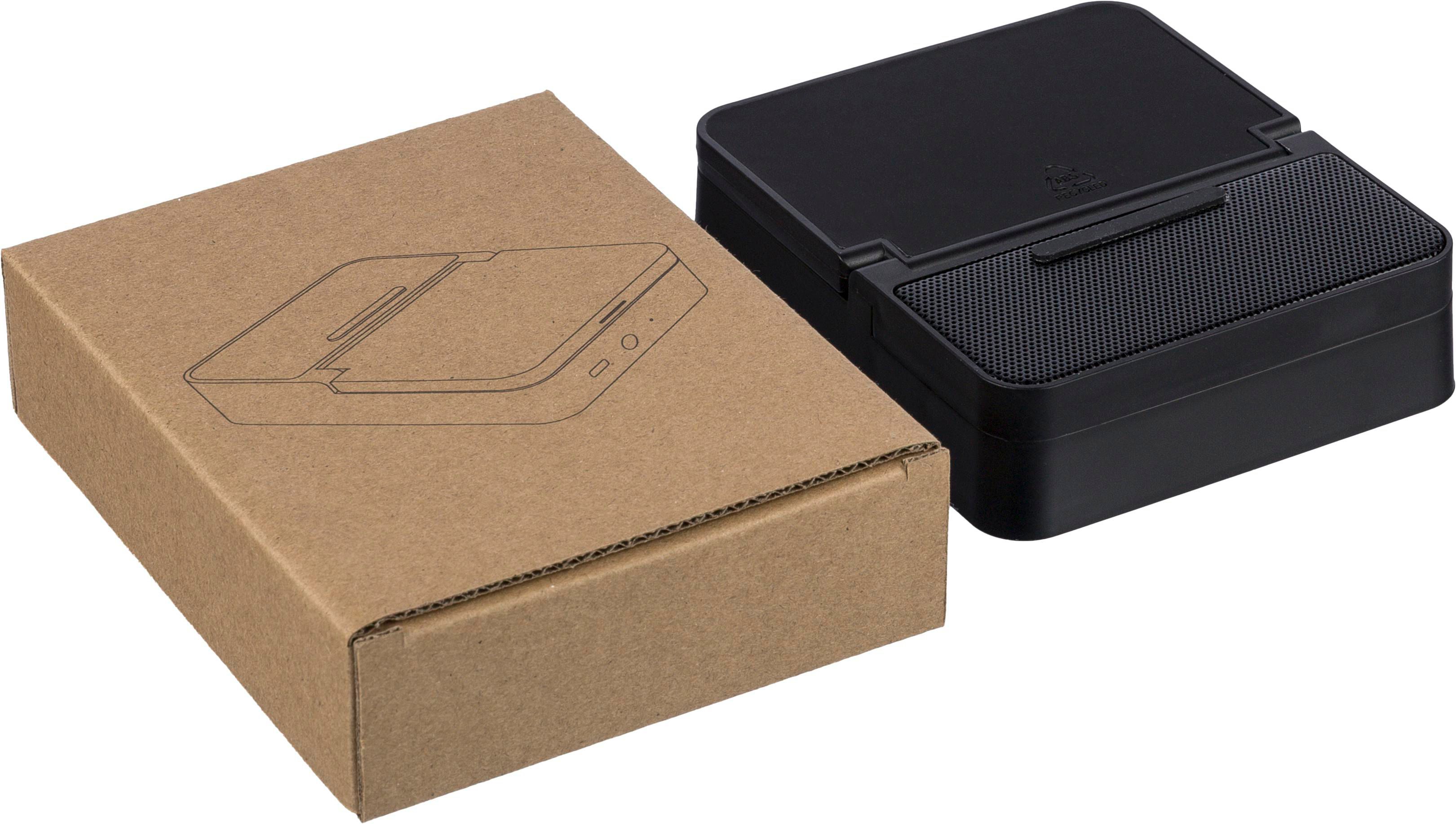 Soporte con cargador y altavoz de ABS reciclado Elias