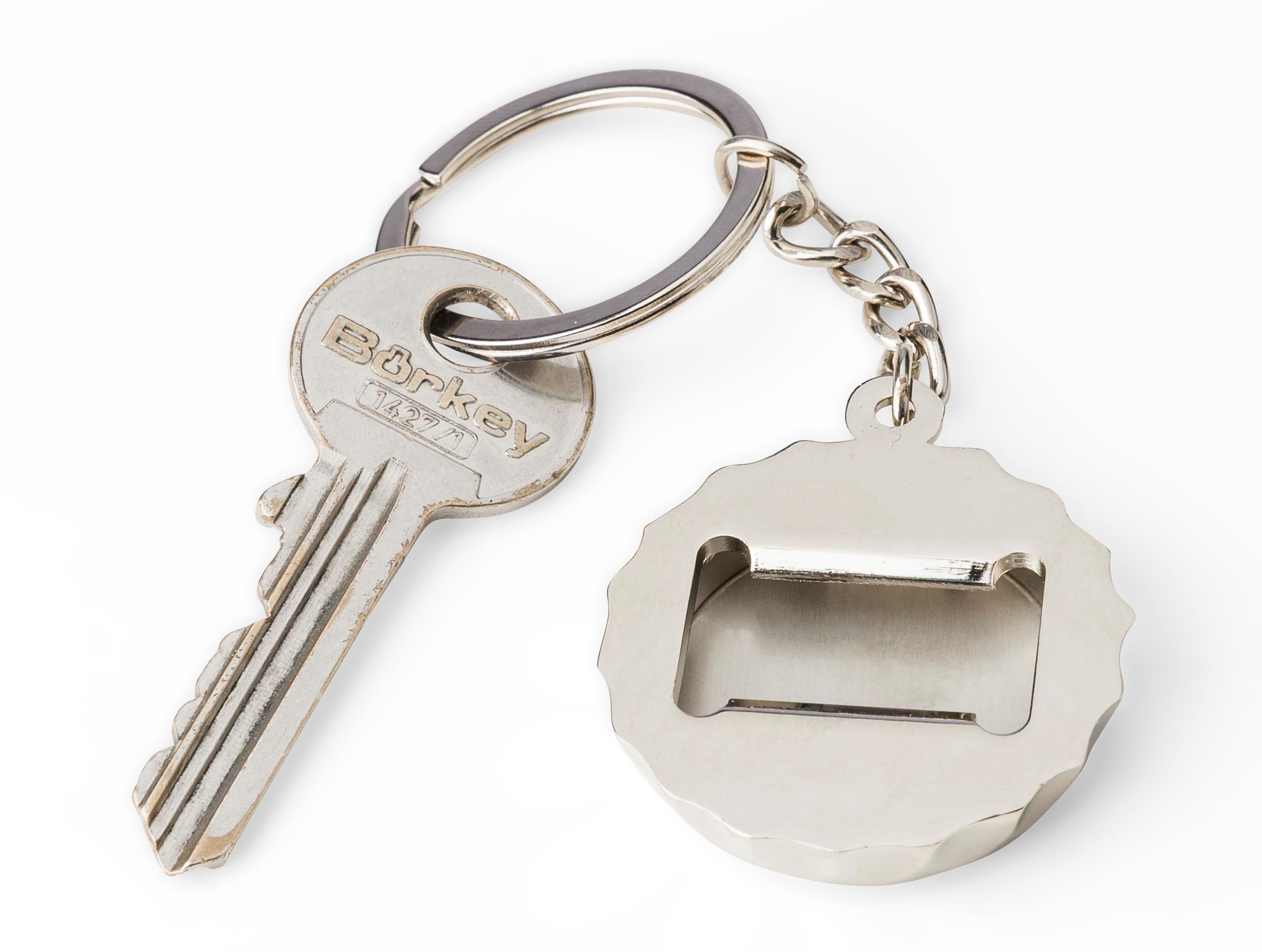 Llavero y abridor de aleación de zinc Finn