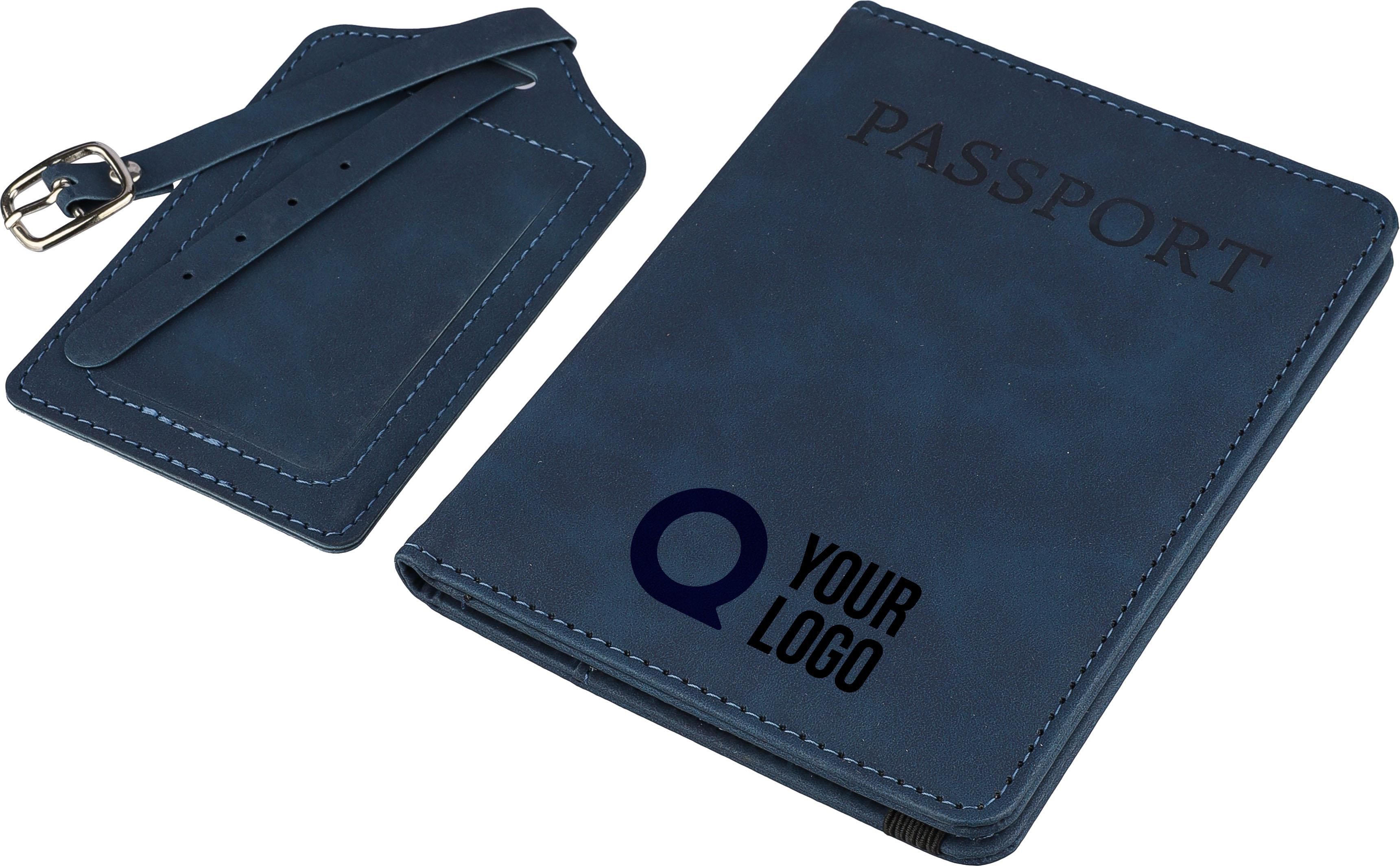 Porta pasaporte y etiqueta de equipaje de PU reciclado Zani