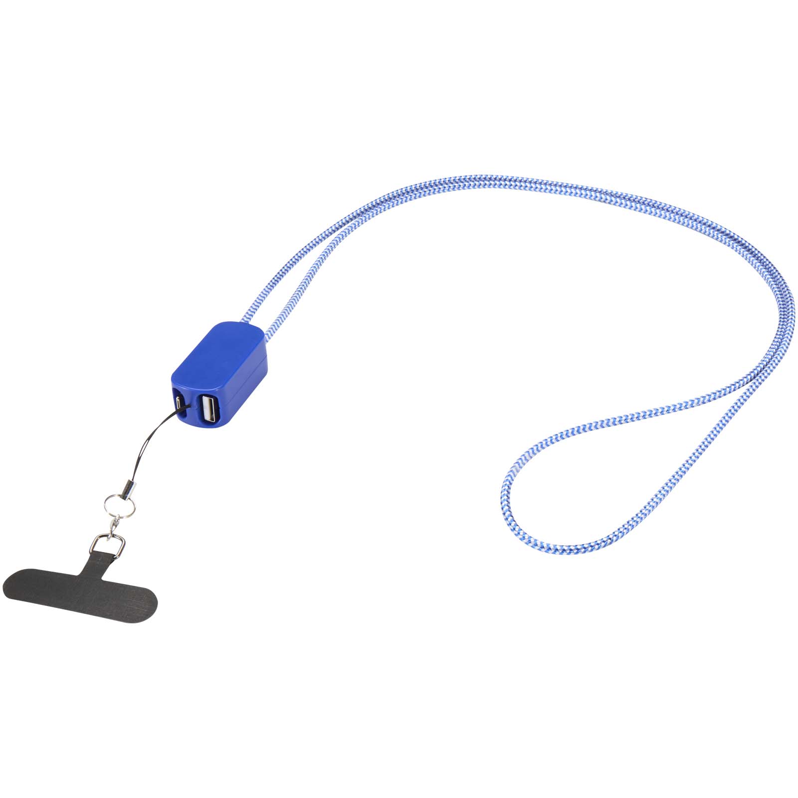 Anser recycled plastic smartphone lanyard with 27W 5-in-1 built-in cable