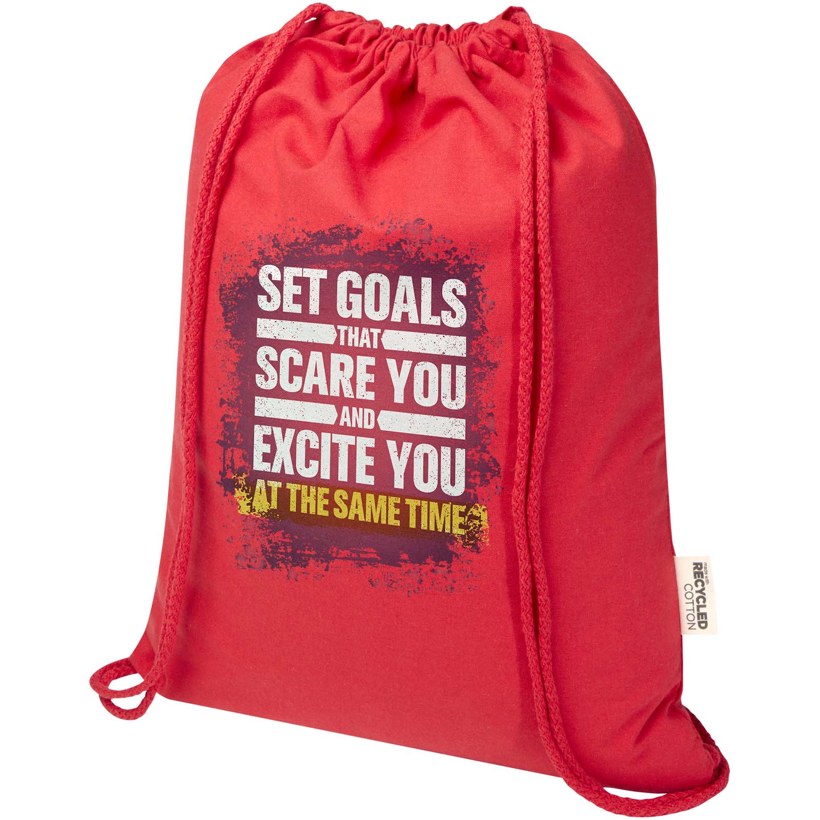 Bolsa con cuerdas de 5 l de algodón reciclado GRS de 180 g/m² Peru Blend