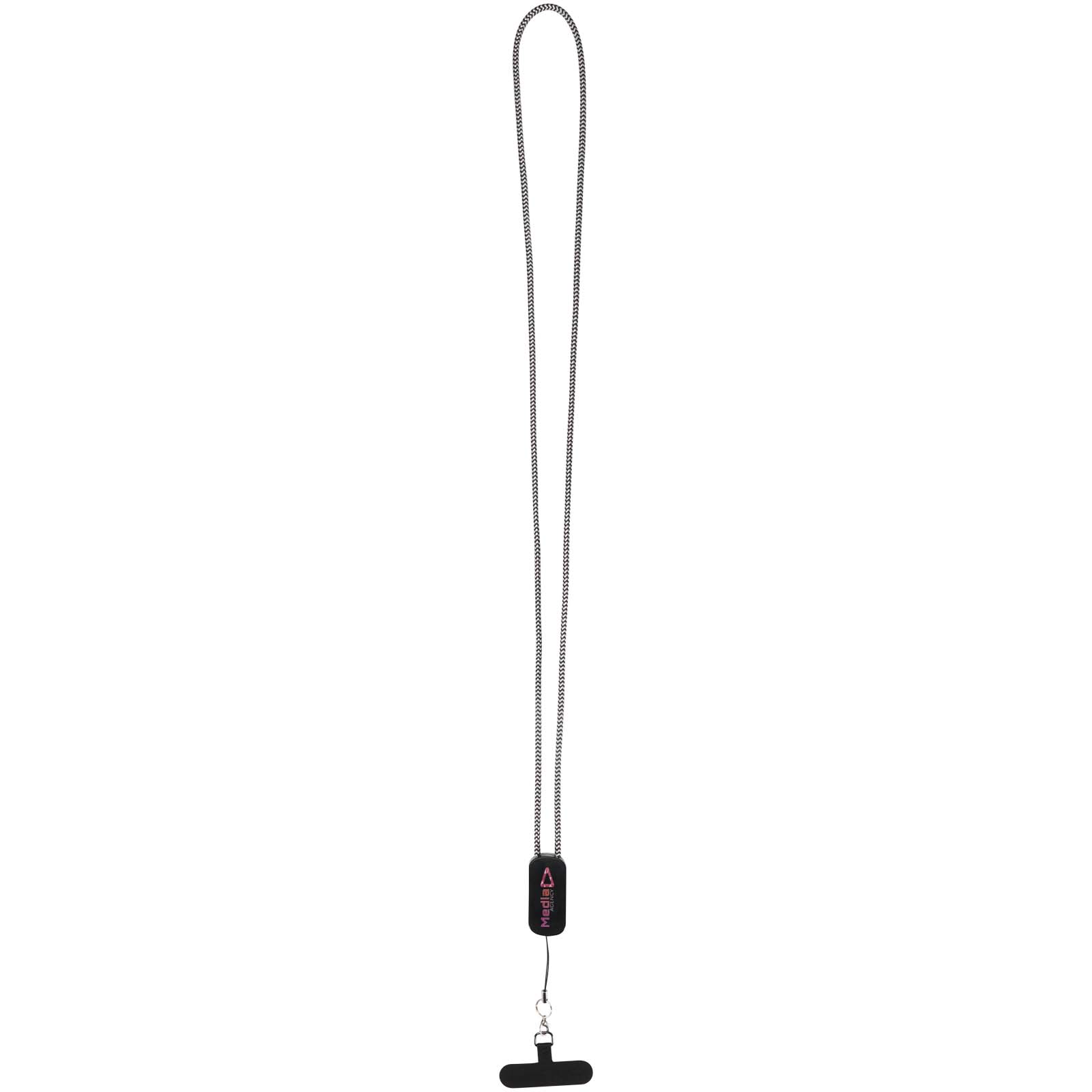 Anser recycled plastic smartphone lanyard with 27W 5-in-1 built-in cable