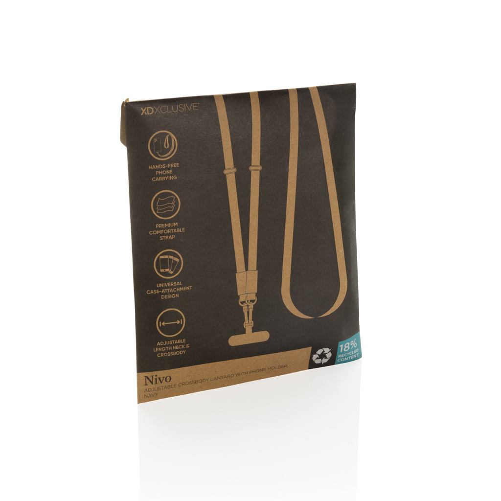 Nivo RCS recycled PET Crossbody lanyard