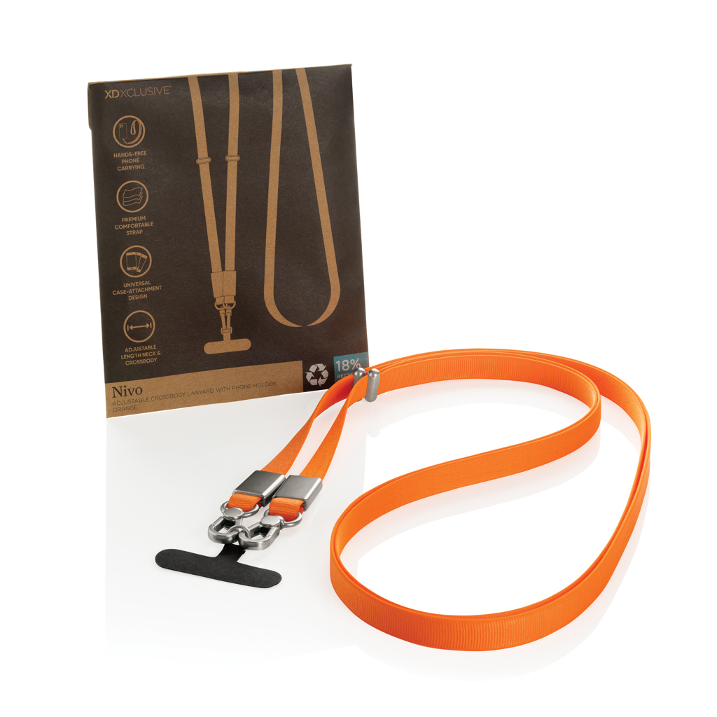 Nivo RCS recycled PET Crossbody lanyard