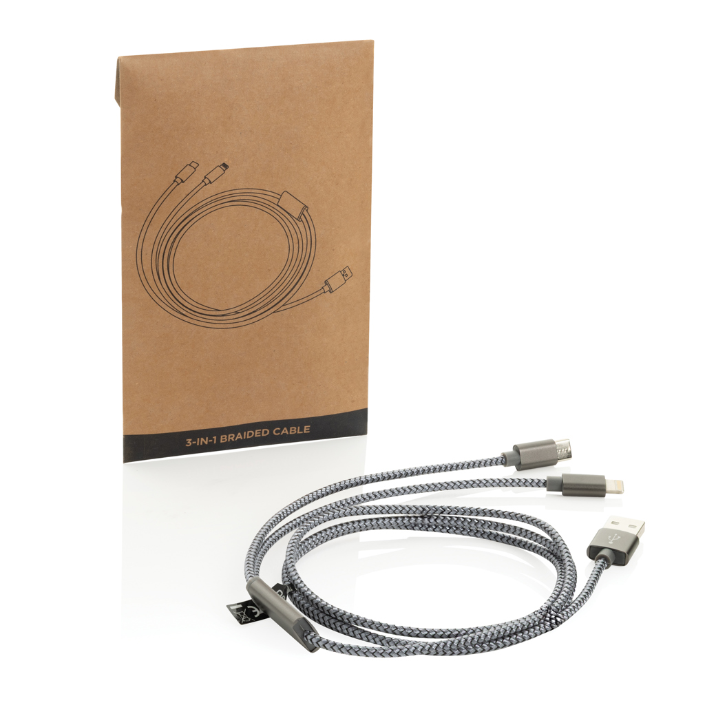 Cable 3 en 1 trenzado