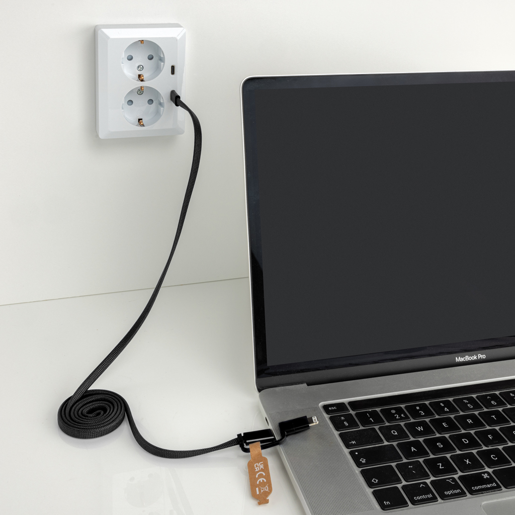 Cable magnético Arc 60W ultrafino 2 en 1 reciclado RCS