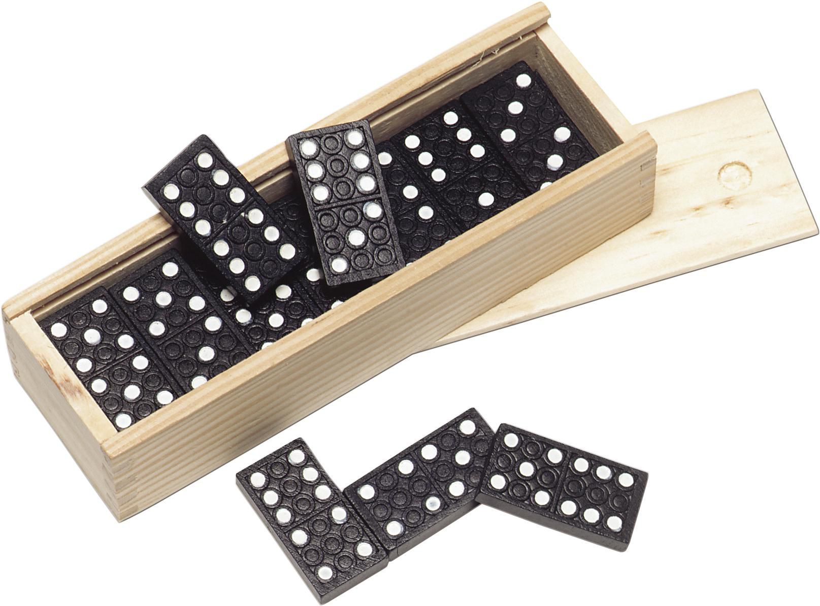 Wooden box with domino game Enid