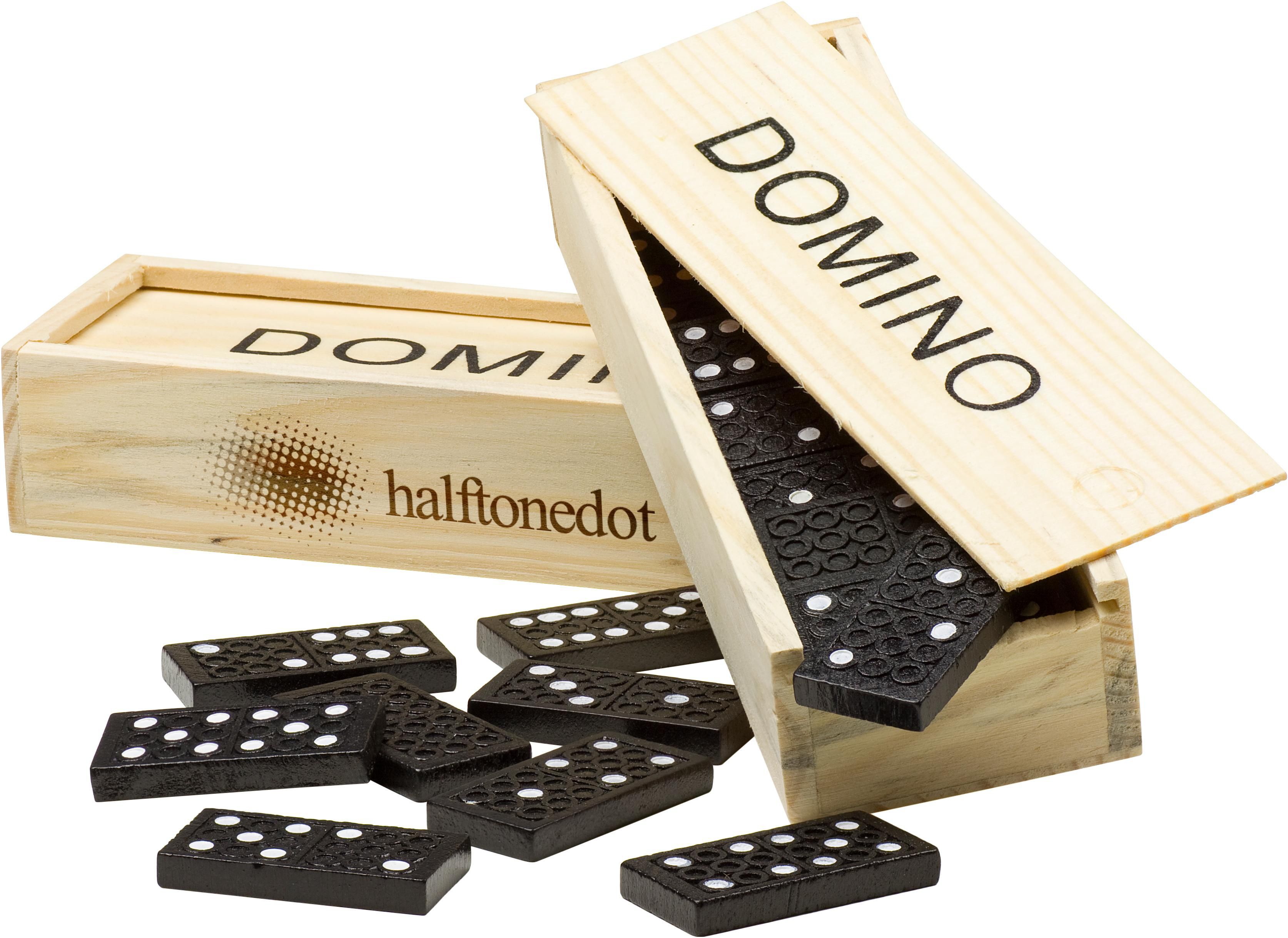 Wooden box with domino game Enid