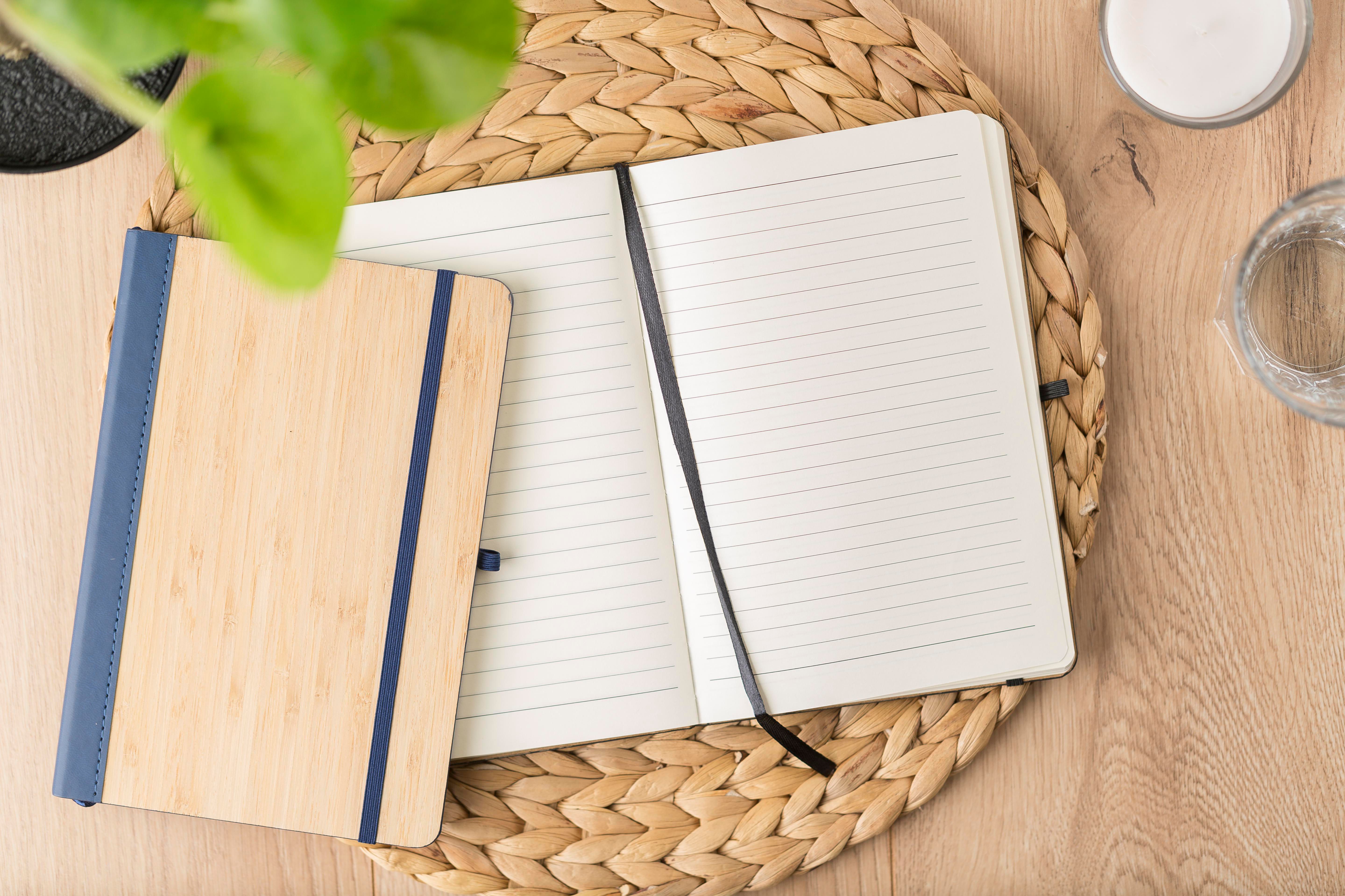 PU and bamboo notebook Dorita