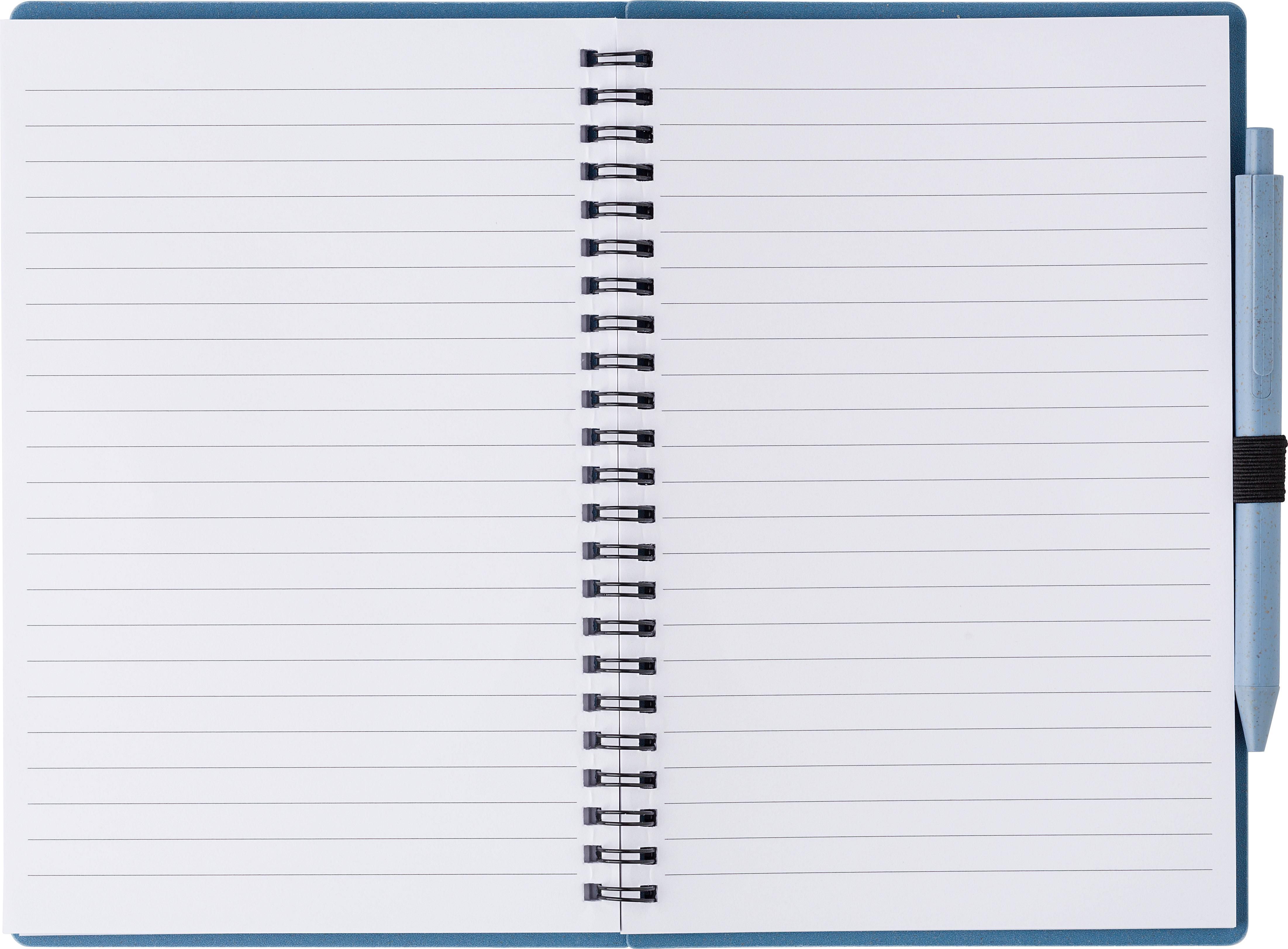 Wheat straw notebook with pen Massimo