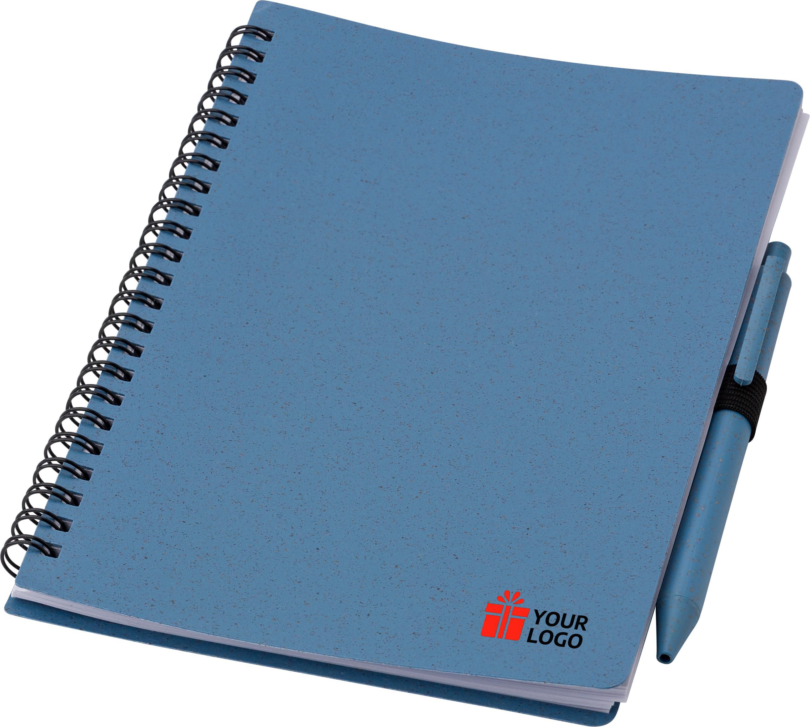 Wheat straw notebook with pen Massimo