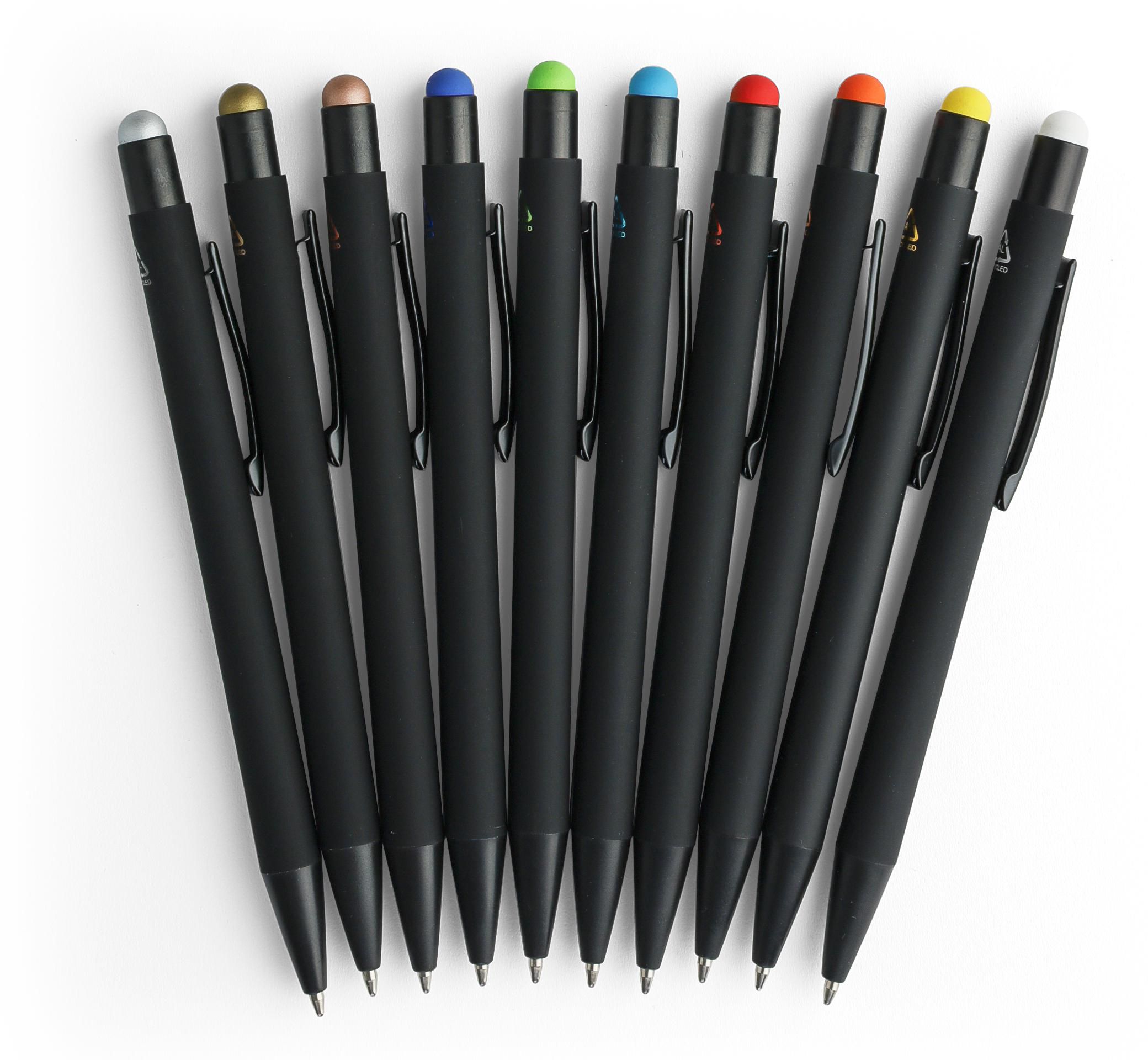 Recycled aluminium rubberized ballpen Formentera