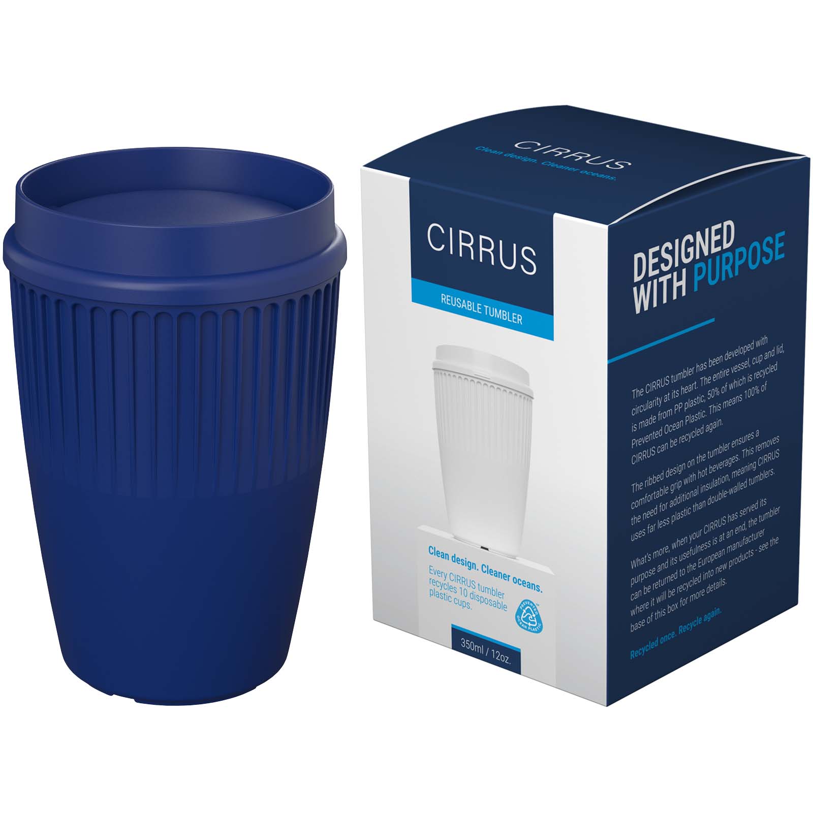 Vaso de 350 ml con tapa de 360° Cirrus POP