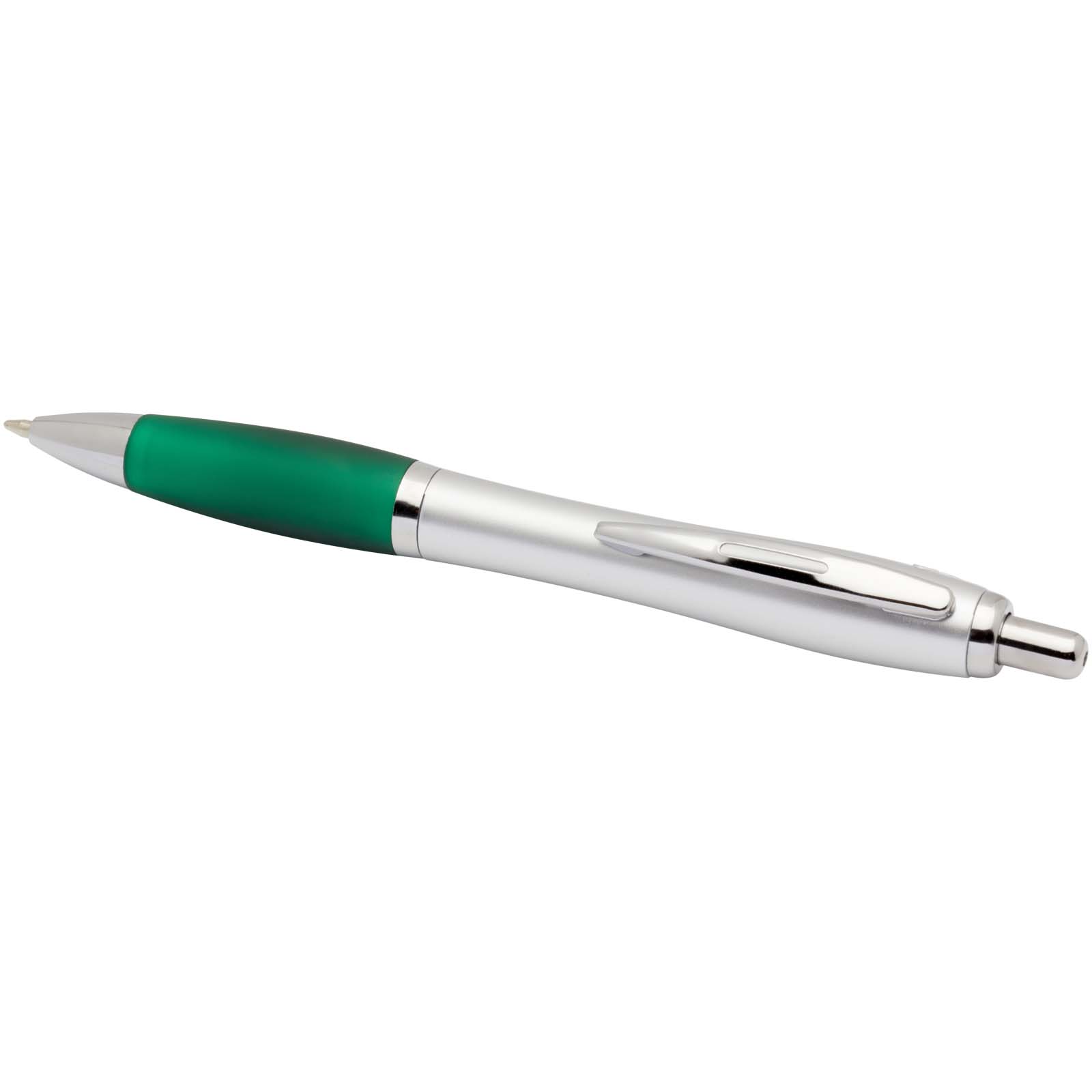 Nash RCS recycled plastic ballpoint pen with silver barrel and coloured grip (black ink)
