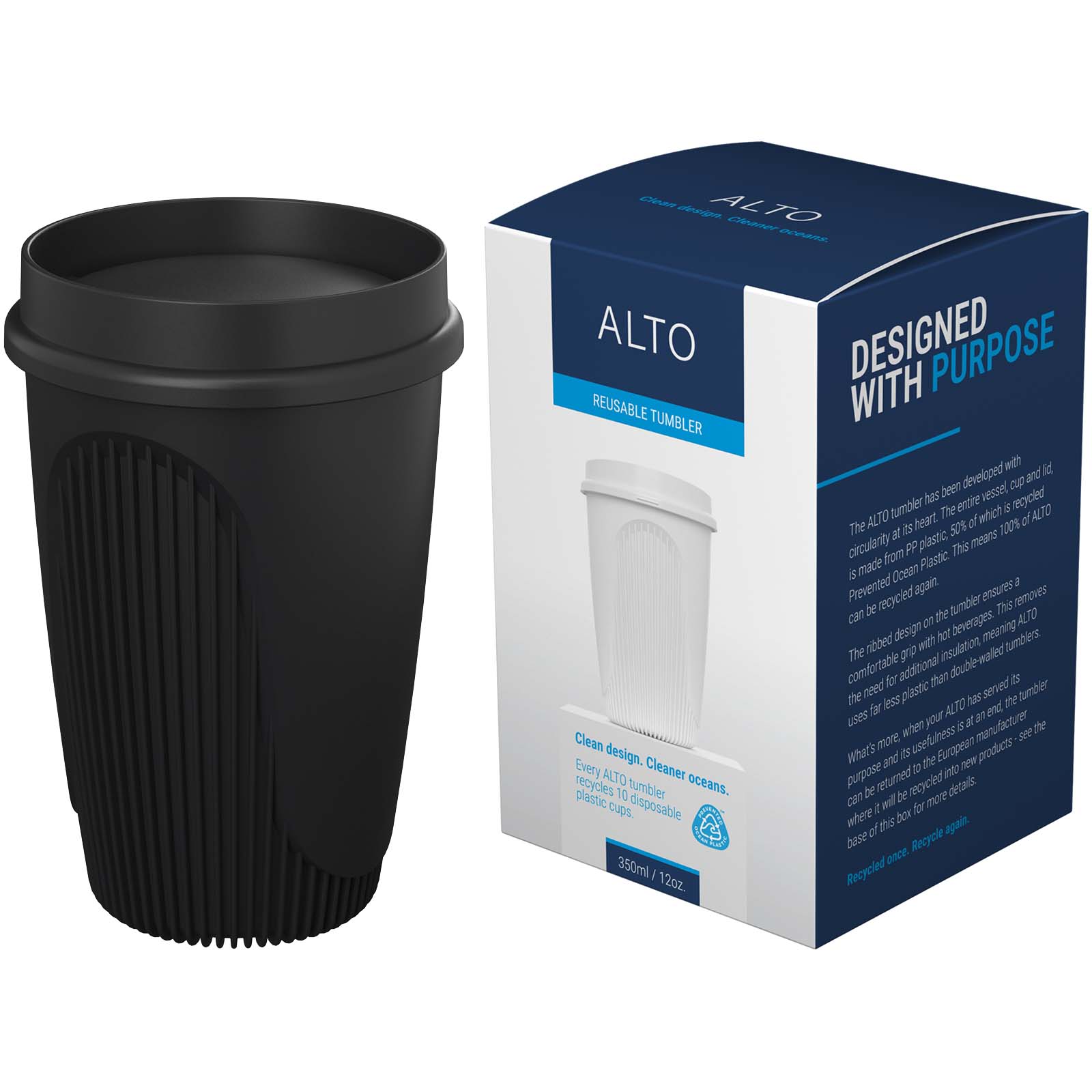 350ml glass with 360° lid High Pop