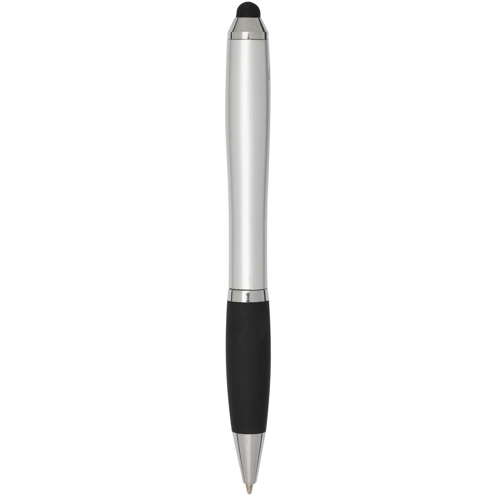 Nash RCS recycled plastic stylus ballpoint pen with coloured barrel and black grip (blue ink)