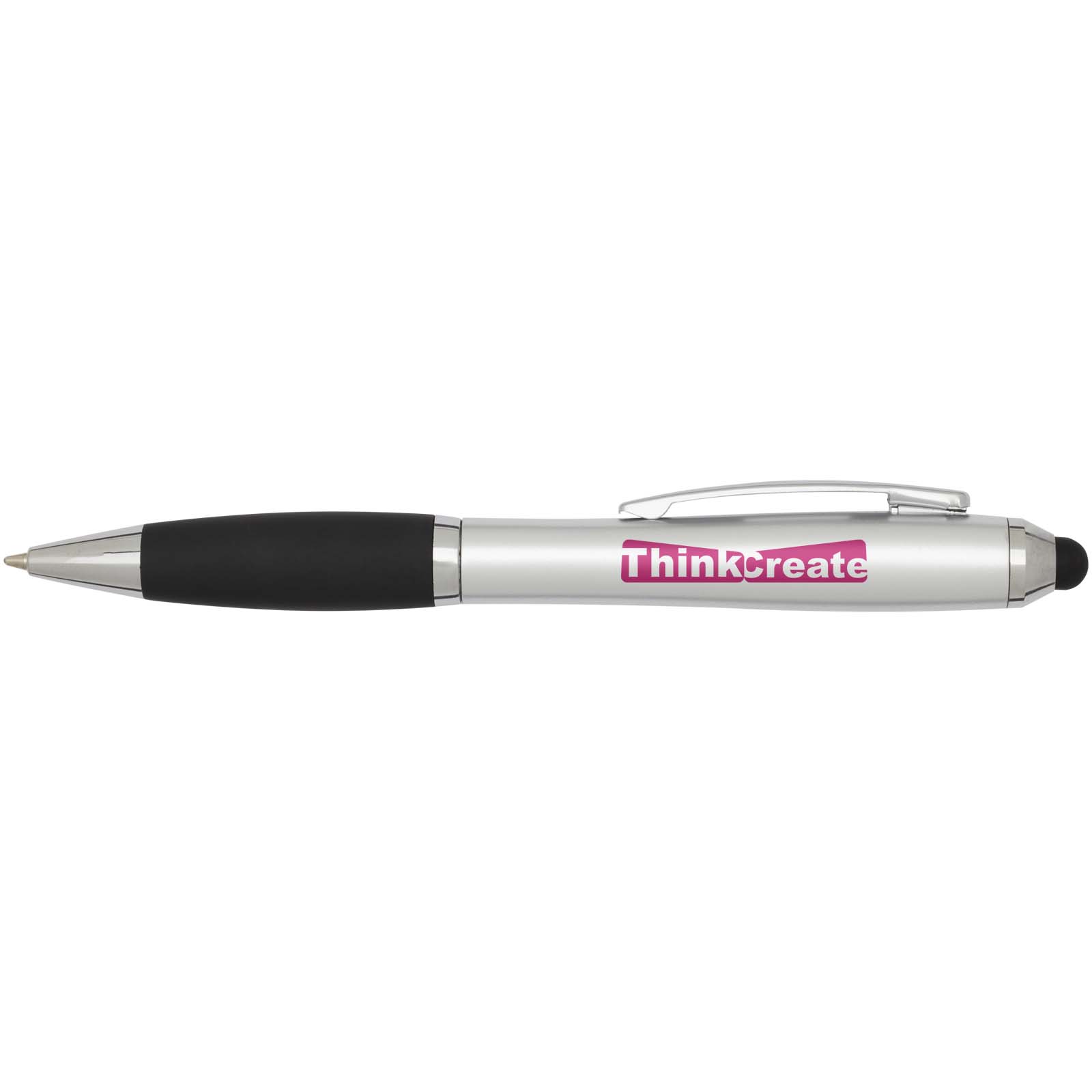 Nash RCS recycled plastic stylus ballpoint pen with coloured barrel and black grip (blue ink)