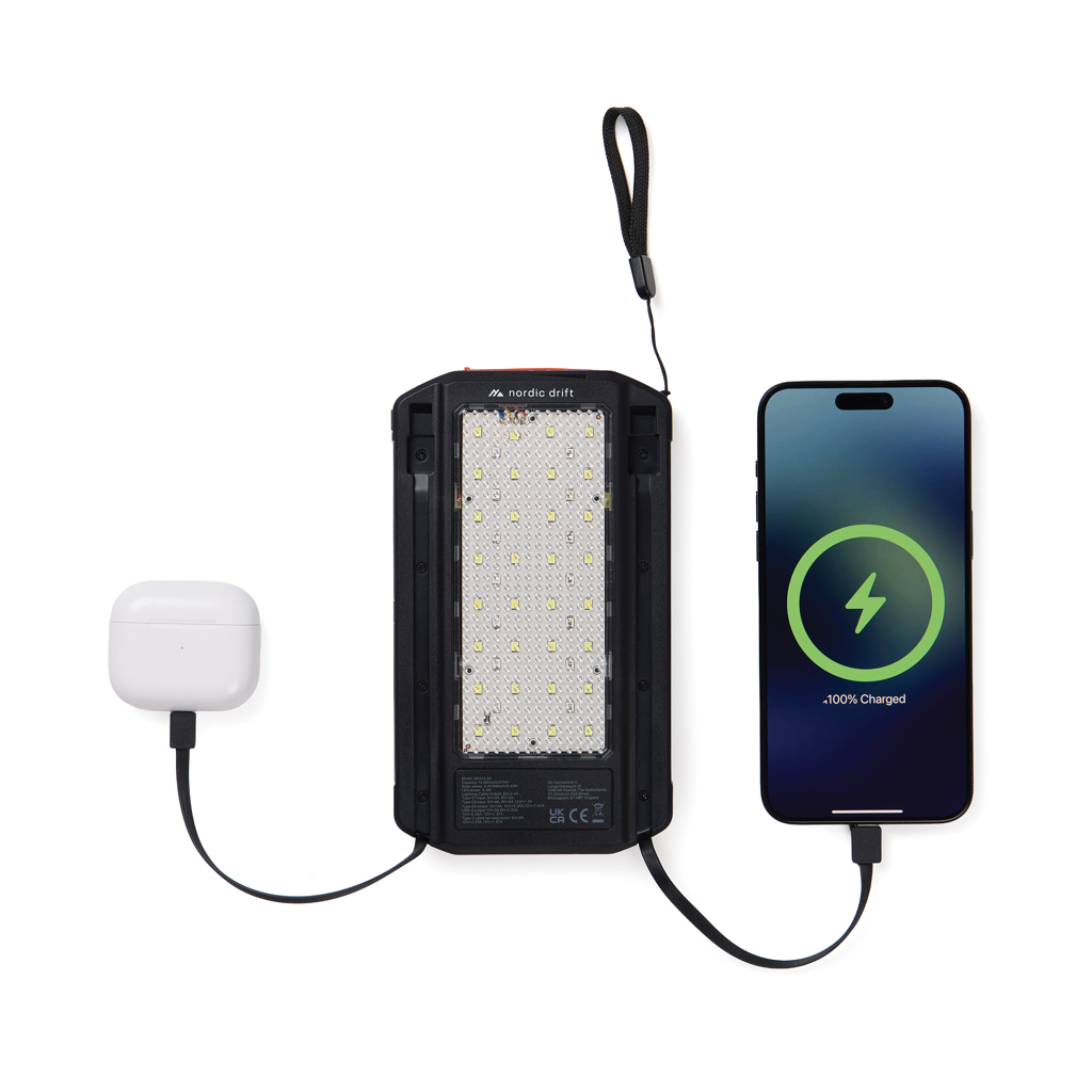 Powerbank solar 10.000 mAh Nordic Drift Titan con 3 paneles