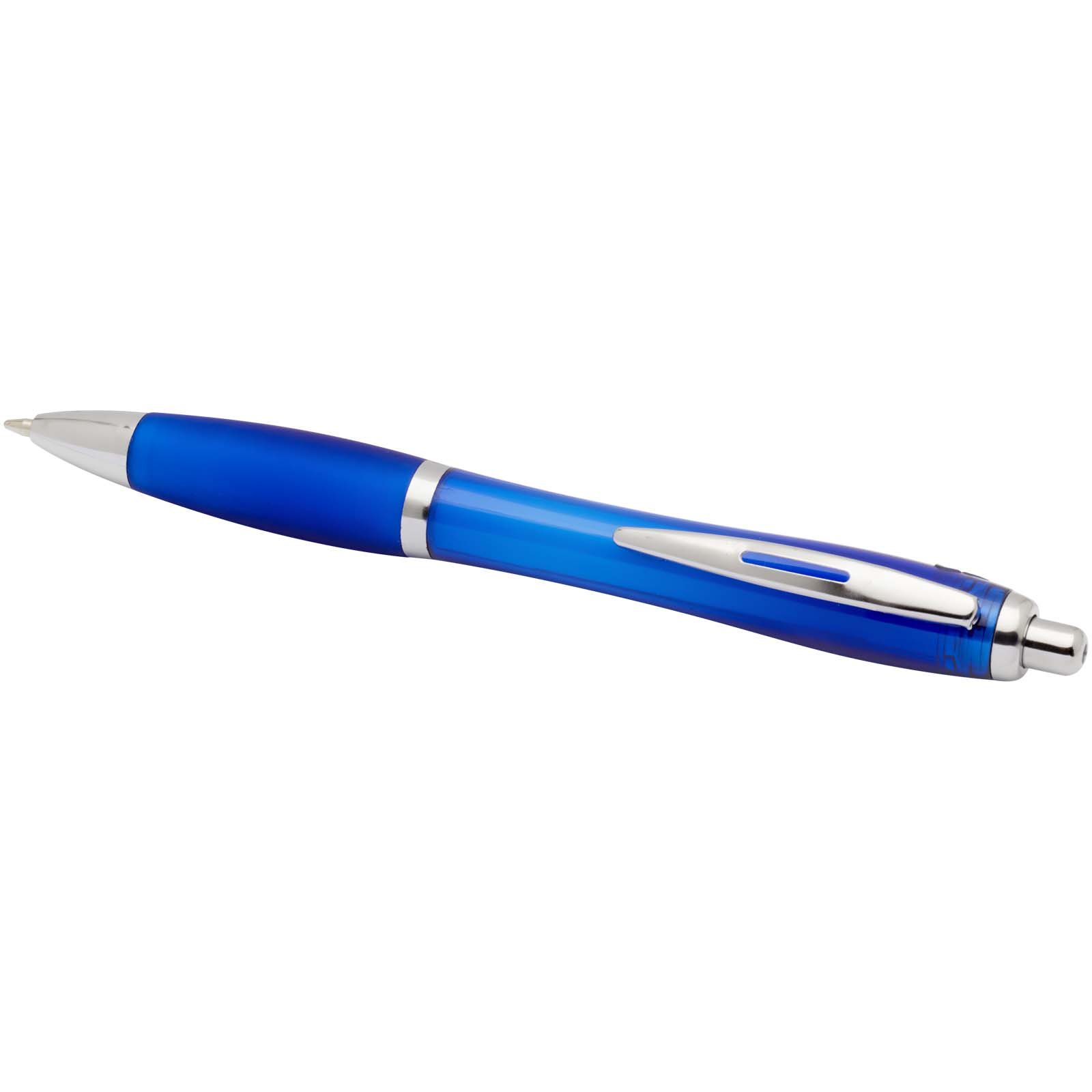 Bolígrafo de plástico reciclado con certificado RCS y cuerpo y empuñadura de color (tinta azul) Nash