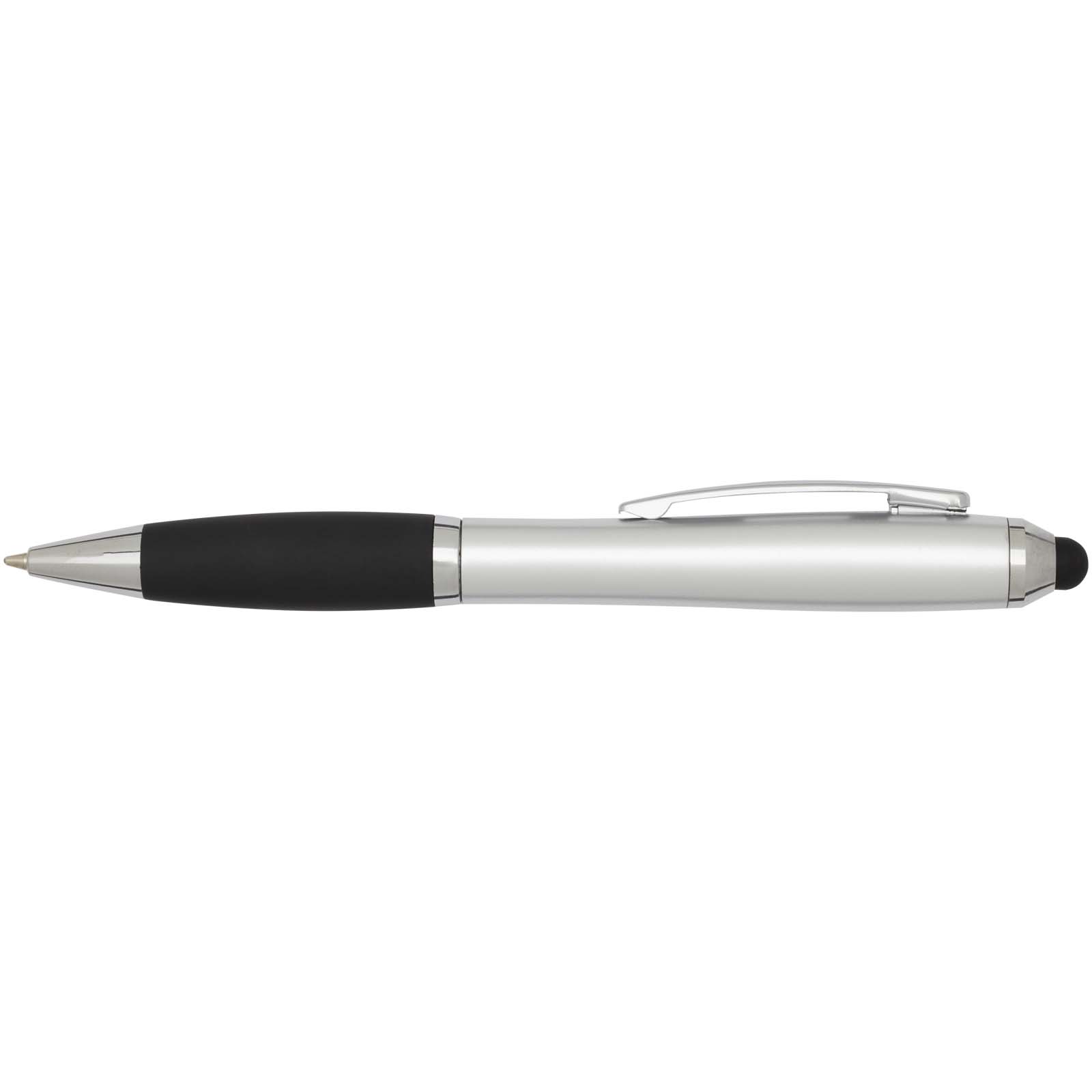 Nash RCS recycled plastic stylus ballpoint pen with coloured barrel and black grip (black ink)