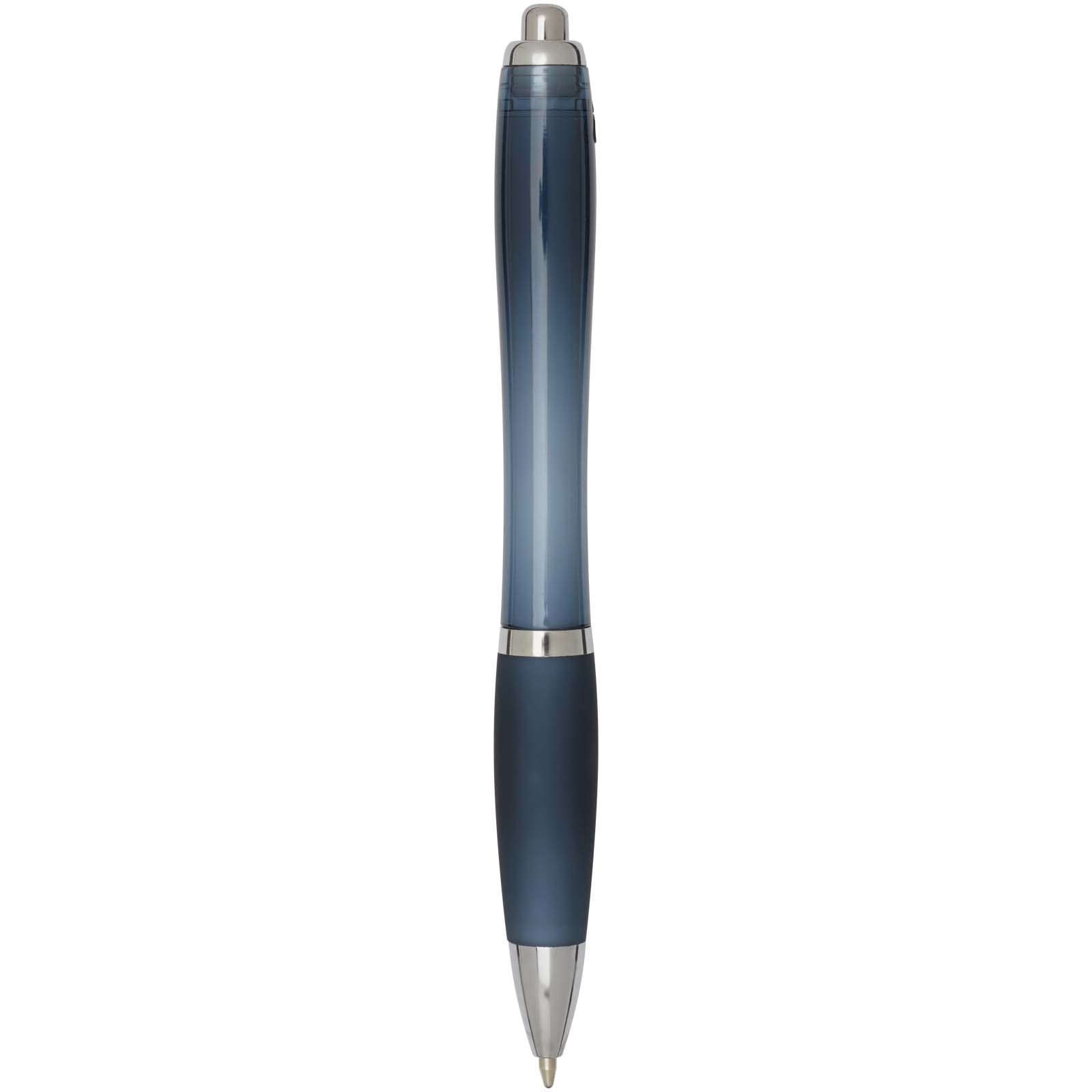 Bolígrafo de plástico reciclado con certificado RCS y cuerpo y empuñadura de color (tinta azul) Nash