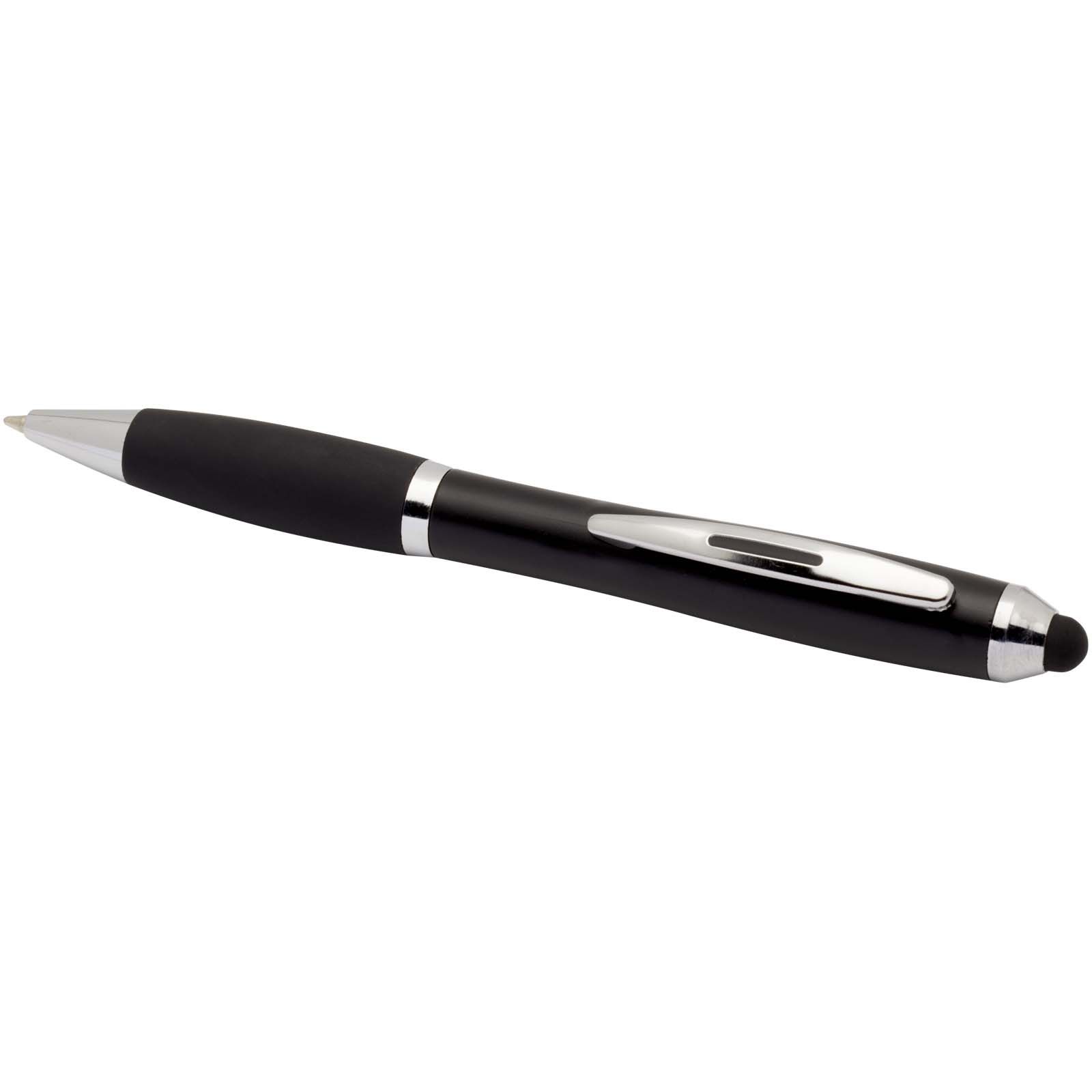 Nash RCS recycled plastic stylus ballpoint pen with coloured barrel and black grip (black ink)