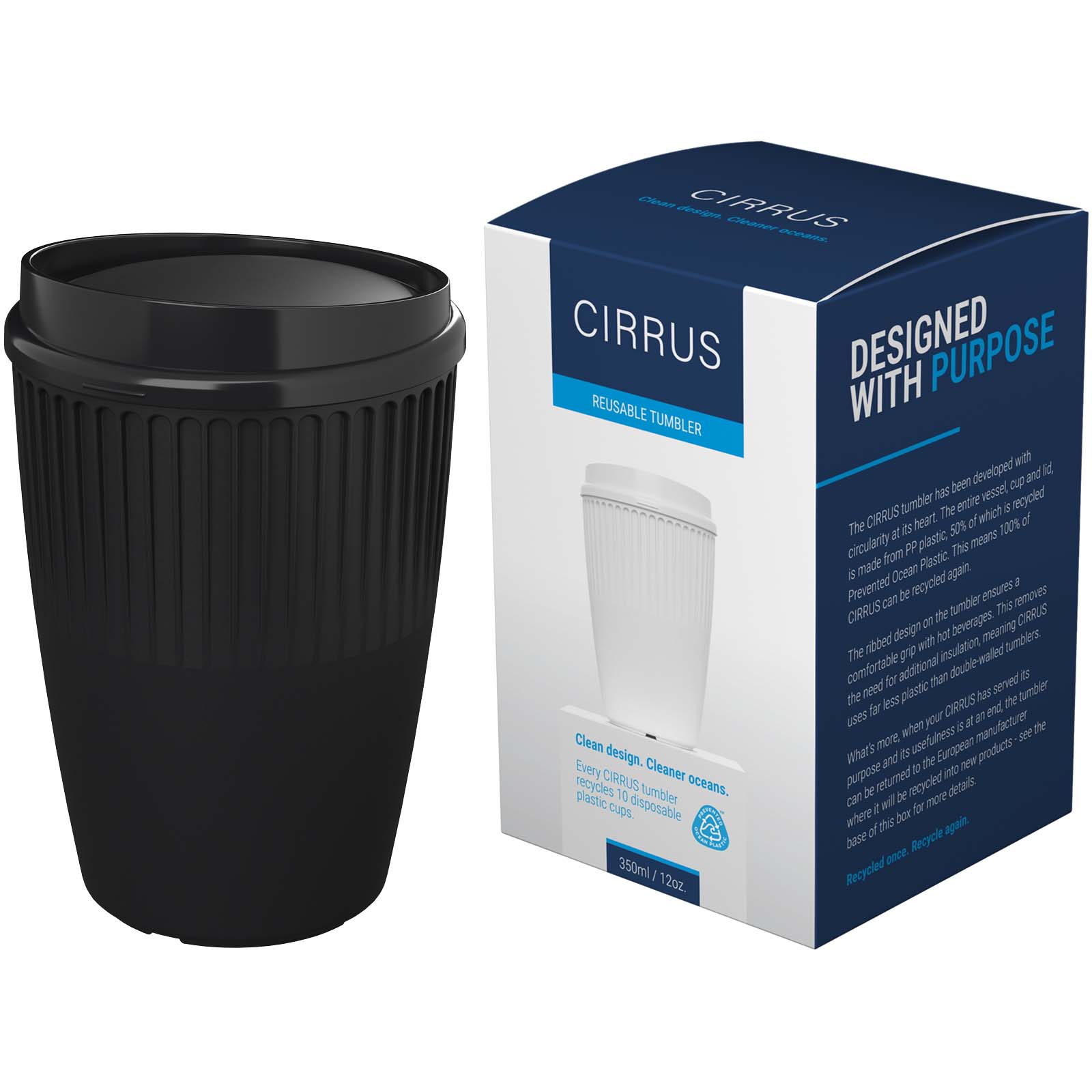 Vaso de 350 ml con tapa Cirrus POP