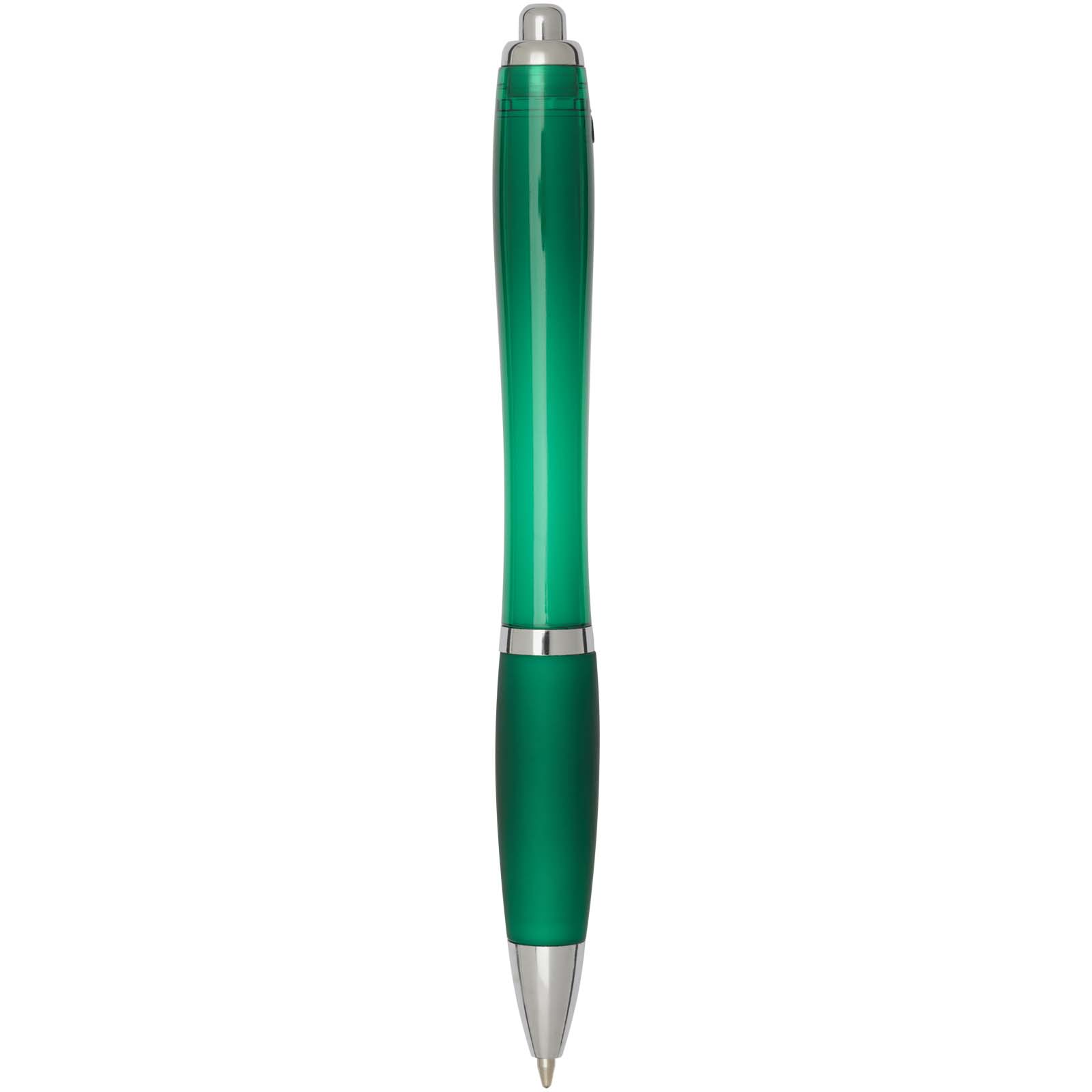 Bolígrafo de plástico reciclado con certificado RCS y cuerpo y empuñadura de color (tinta negra) Nash
