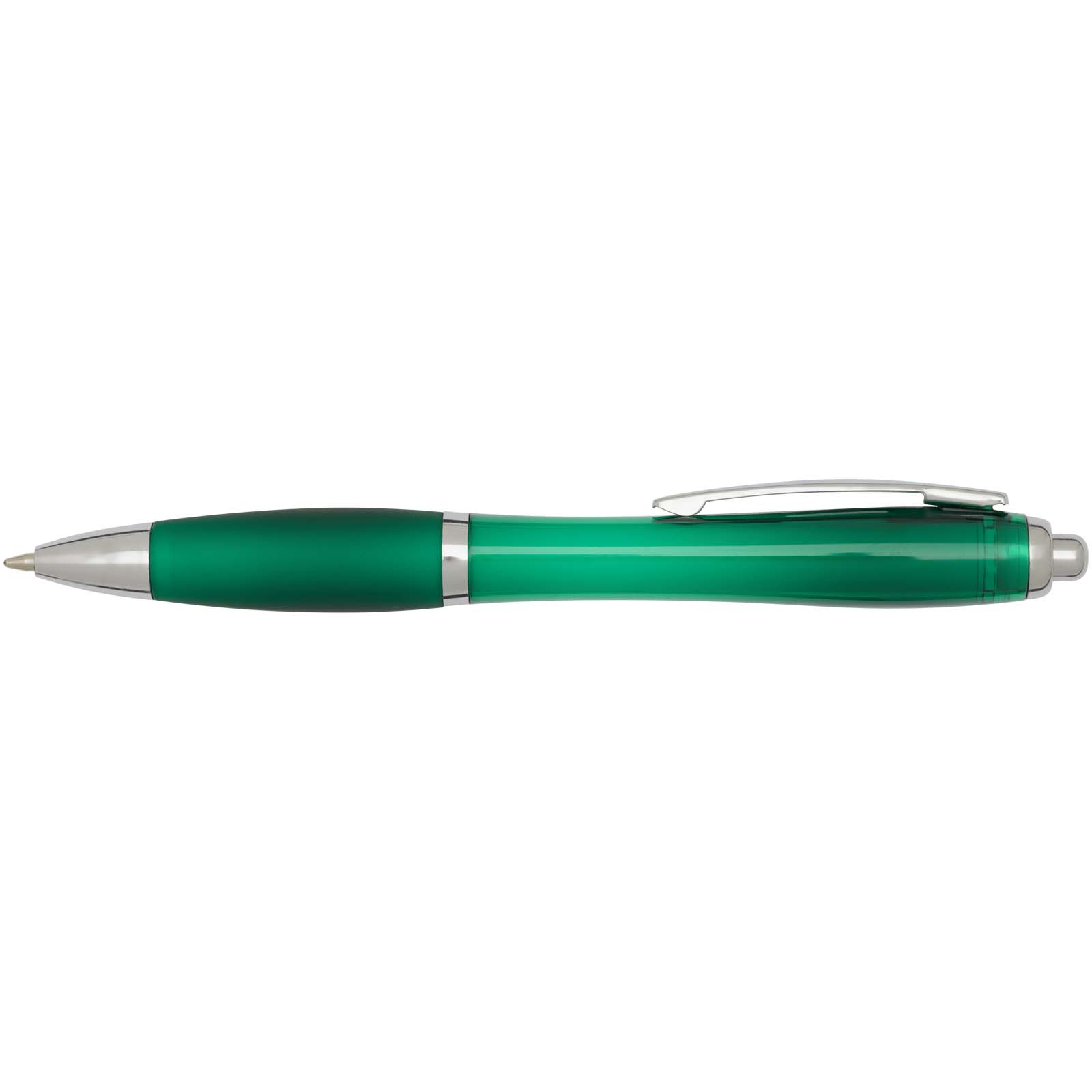 Bolígrafo de plástico reciclado con certificado RCS y cuerpo y empuñadura de color (tinta negra) Nash