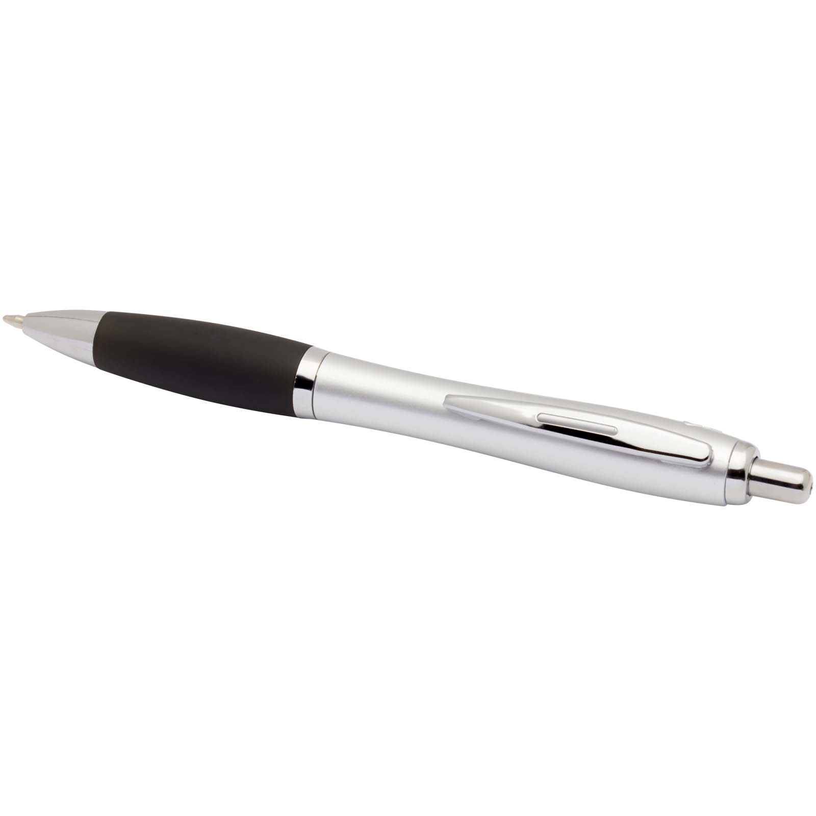 Nash RCS recycled plastic ballpoint pen with silver barrel and coloured grip (black ink)