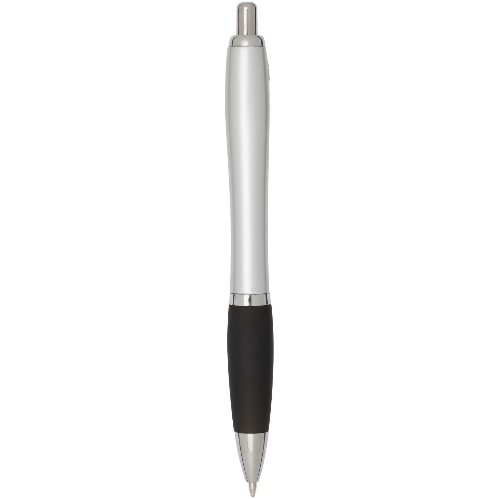 Nash RCS recycled plastic ballpoint pen with silver barrel and coloured grip (black ink)