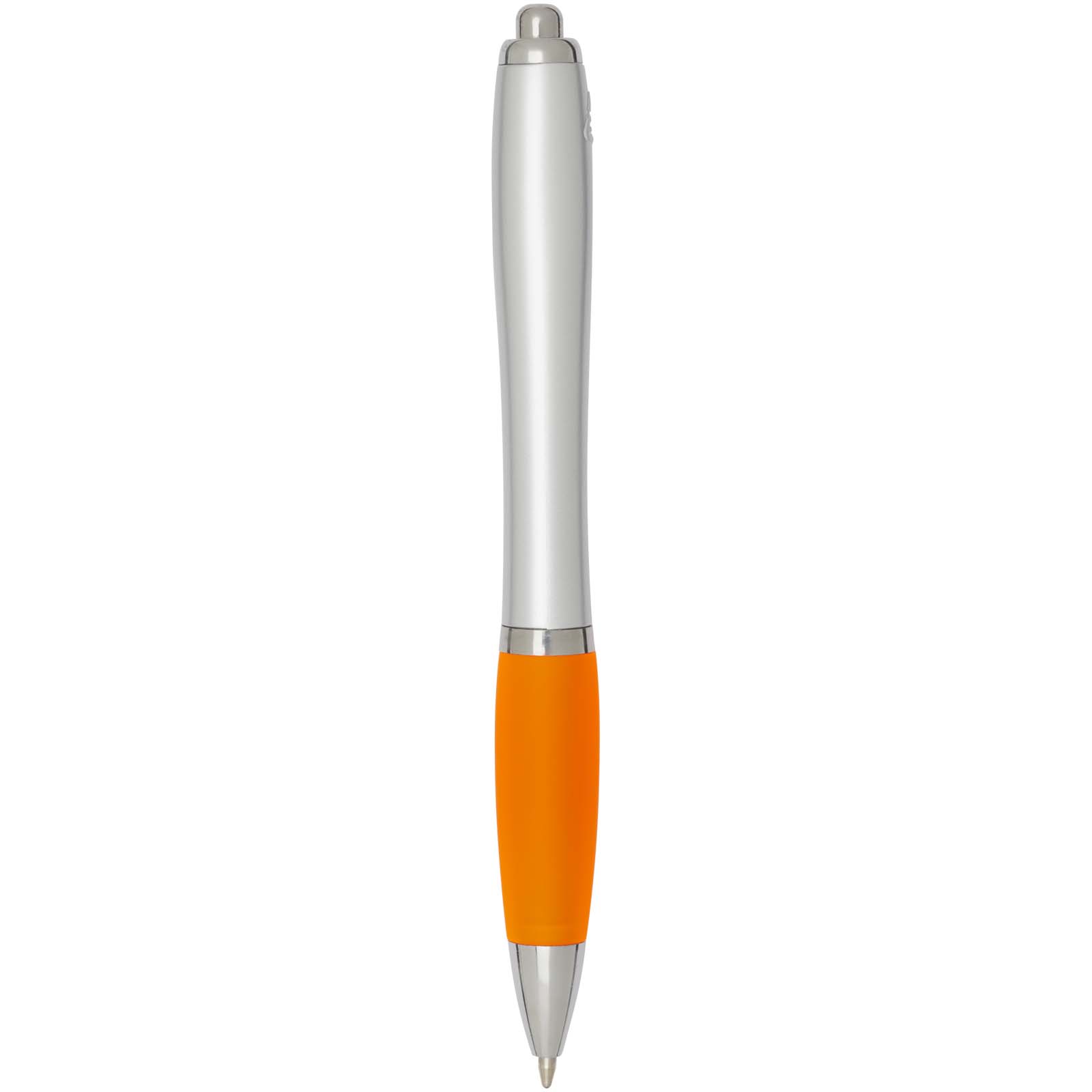 Nash RCS recycled plastic ballpoint pen with silver barrel and coloured grip (black ink)