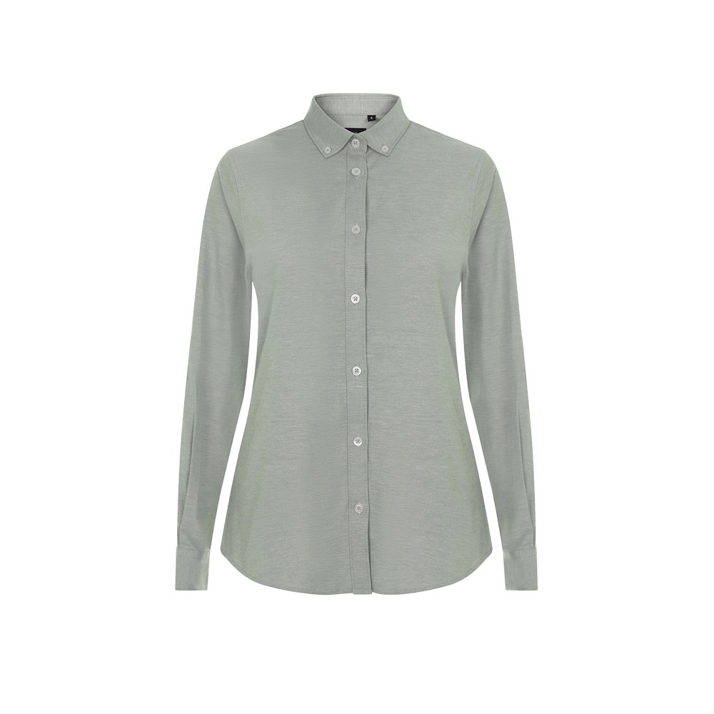 VL PRITHVI WOMEN. Camisa Oxford (180 g/m²) para mujer, fabricada en algodón (50 %), poliéster (45 %) y elastano (5 %)
