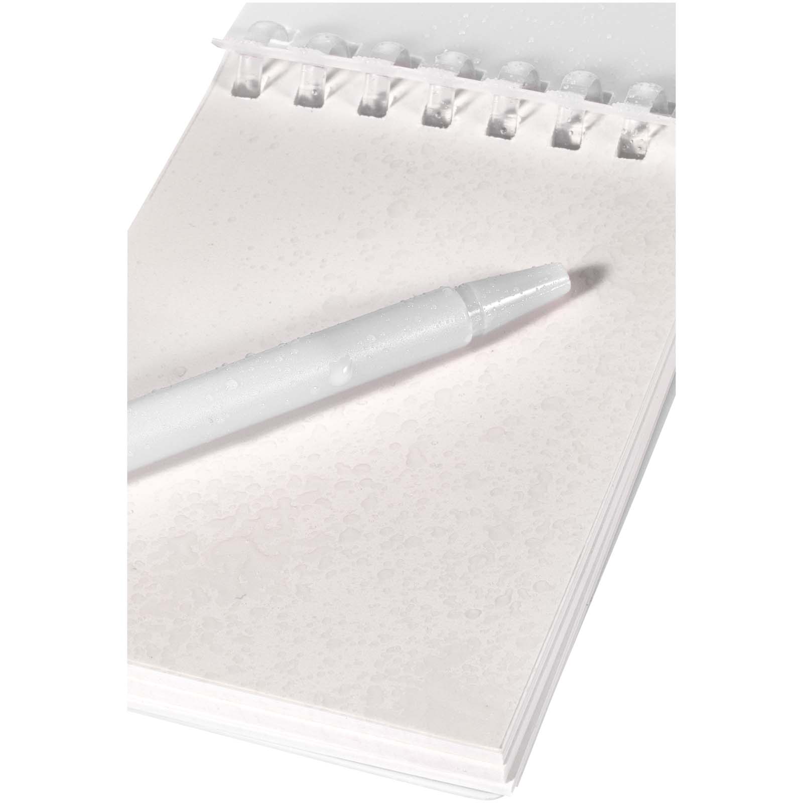 Set de libreta de tapa blanda y bolígrafo de exterior de material reciclado (tinta azul) Lig Mini