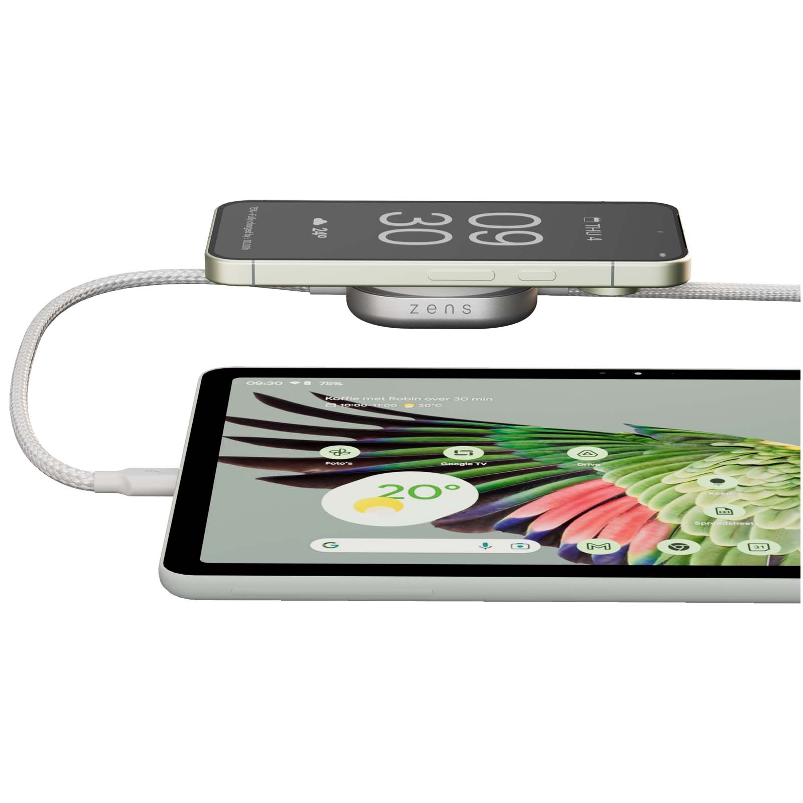 Cable de carga USB-C 2 en 1 de 240 W Zens Pro 2