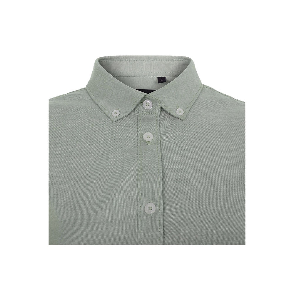 VL PRITHVI WOMEN. Camisa Oxford (180 g/m²) para mujer, fabricada en algodón (50 %), poliéster (45 %) y elastano (5 %)
