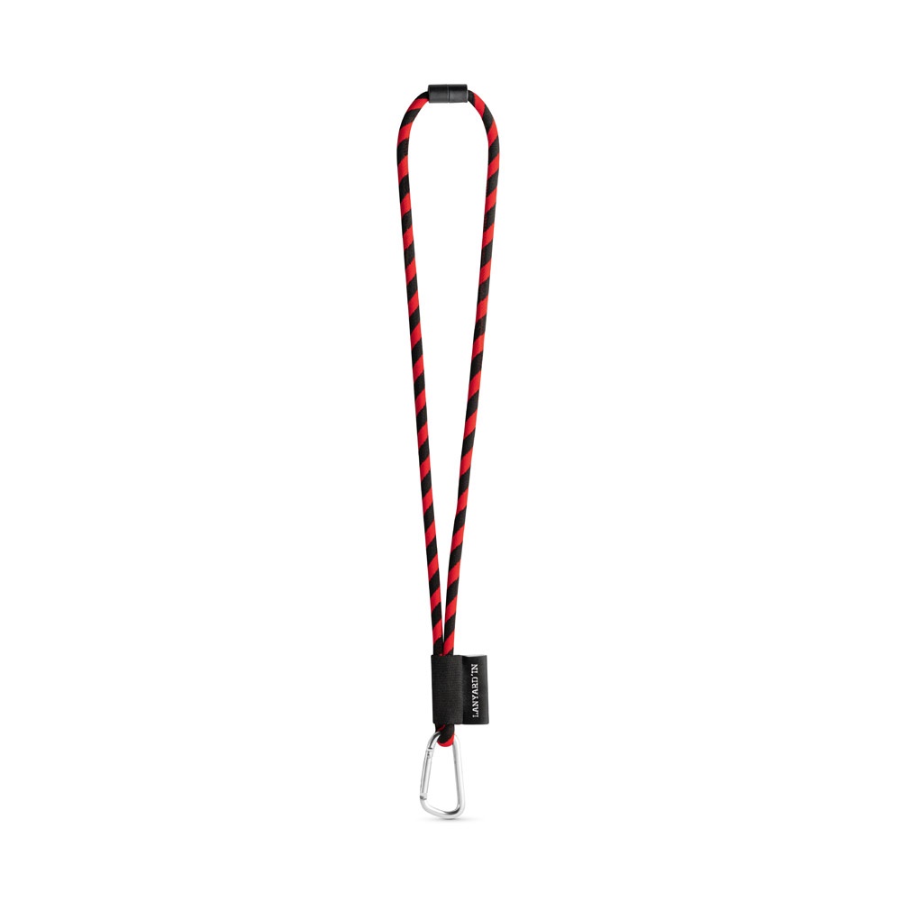 SET Lanyard TUBE Long (Ø 7 mm) con mosquetón en forma de D de 55 mm y cierre de seguridad de Ø 7 mm