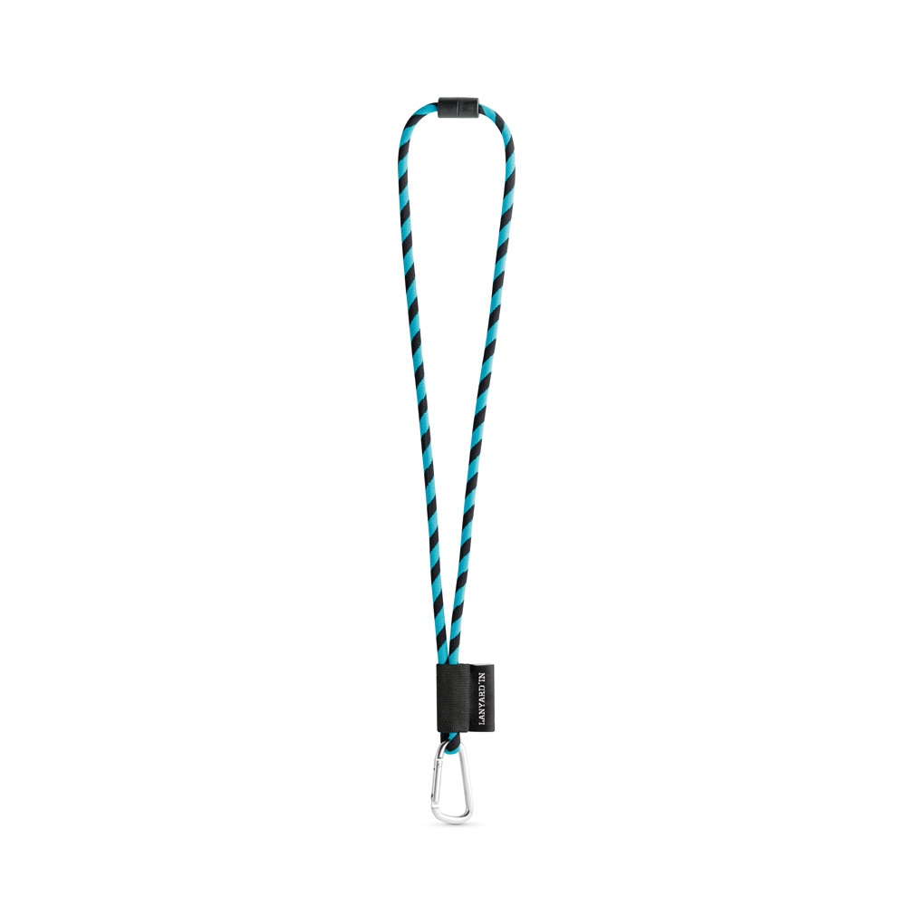 SET Lanyard TUBE Long (Ø 7 mm) con mosquetón en forma de D de 55 mm y cierre de seguridad de Ø 7 mm